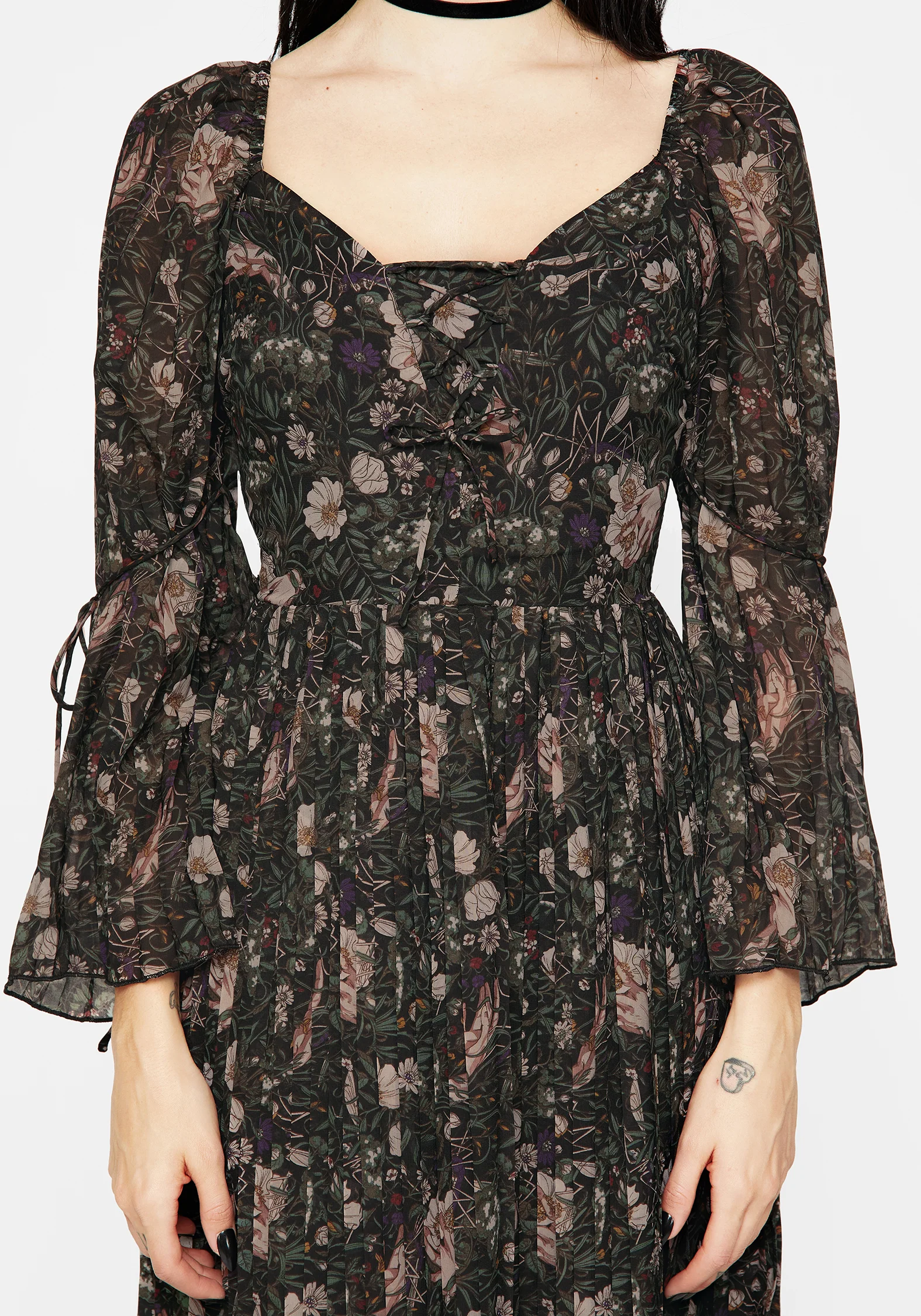 Ophelia Pleated Chiffon Maxi Dress - Image 8