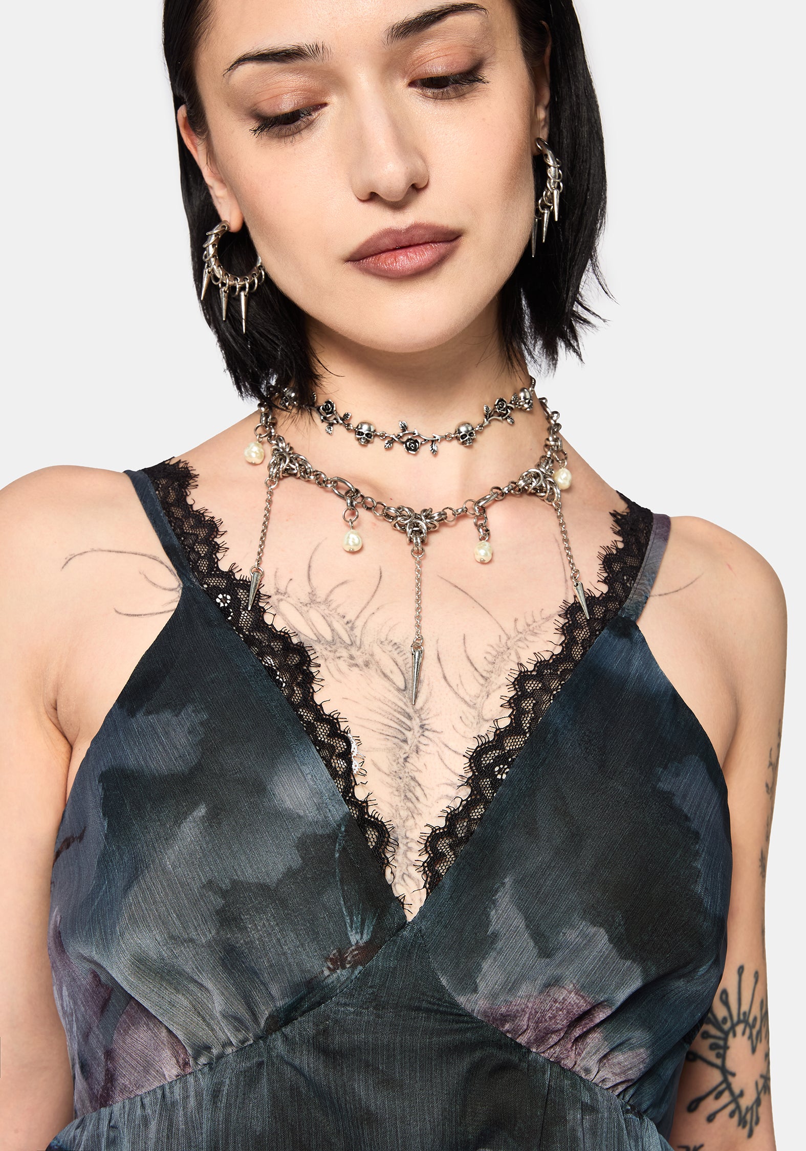 Ophelie Chiffon Lace Cami Mini Dress - Image 4