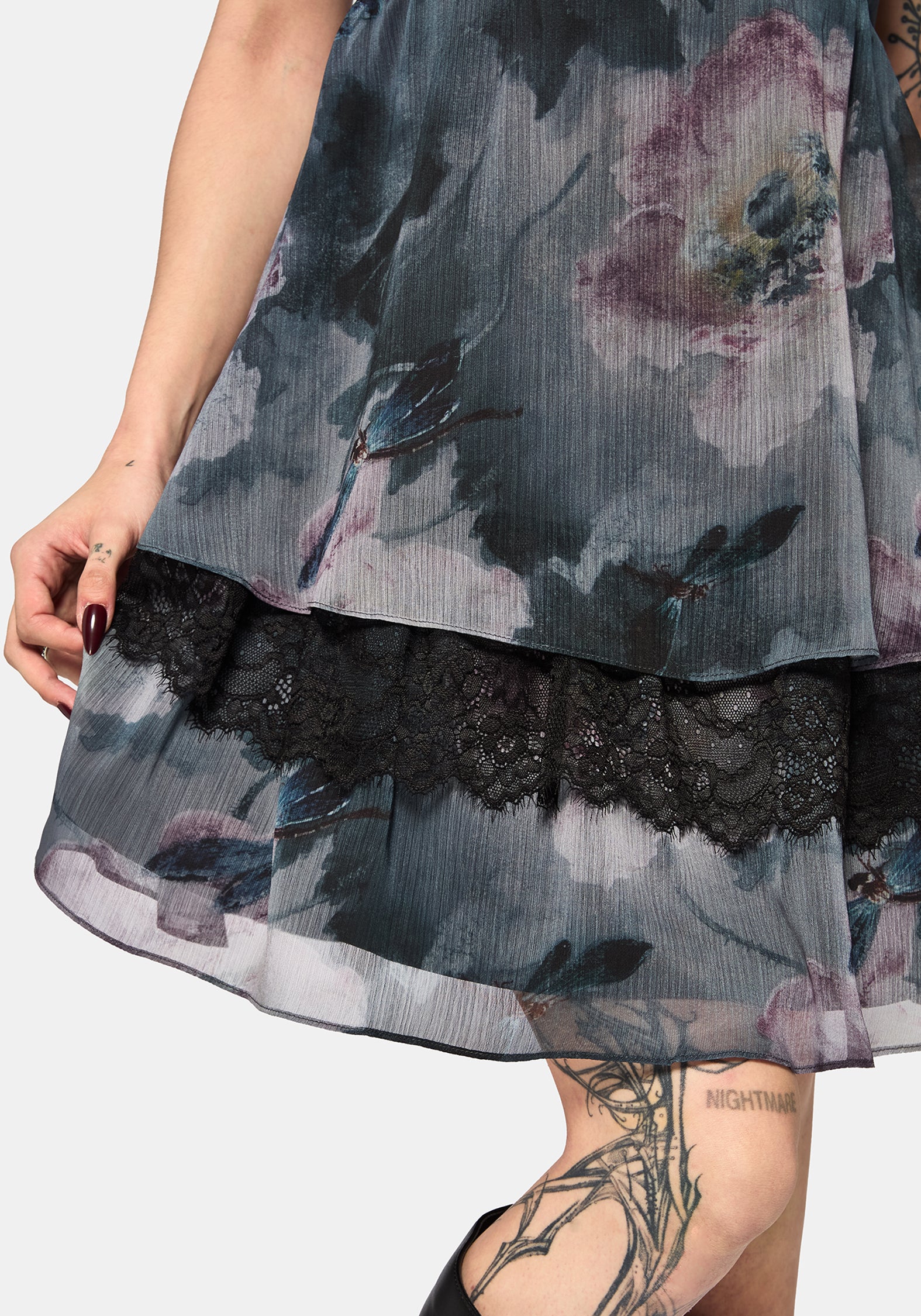 Ophelie Chiffon Lace Cami Mini Dress - Image 7