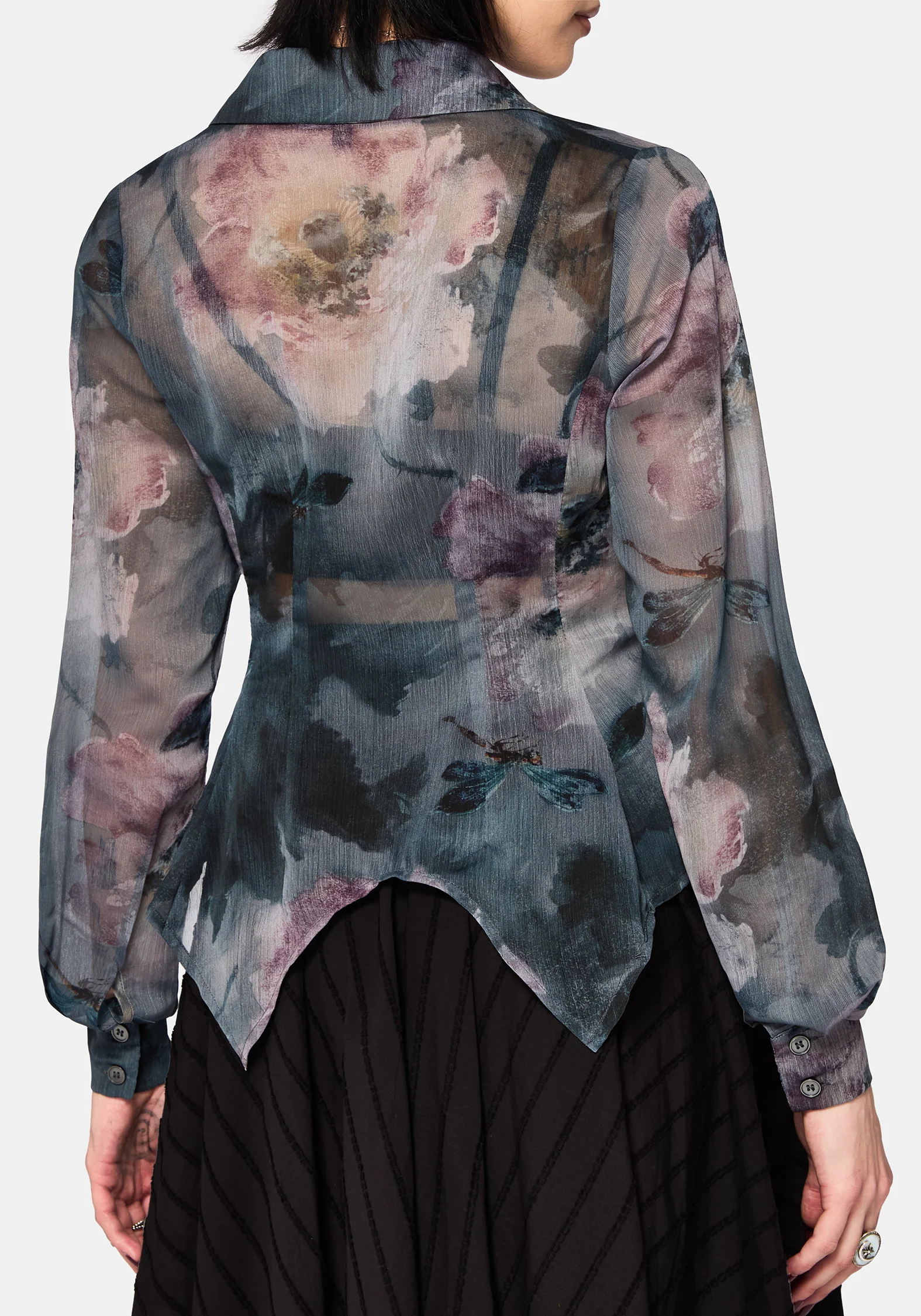 Ophelie Chiffon Printed Cinch Shirt - Image 2