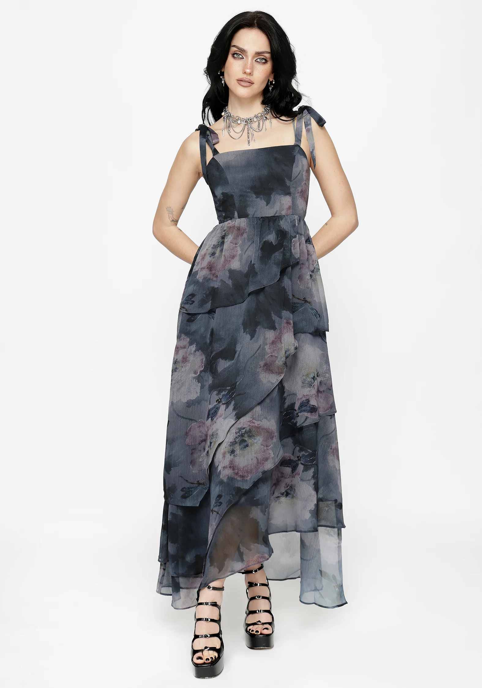 Ophelie Chiffon Tiered Maxi Dress - Image 5