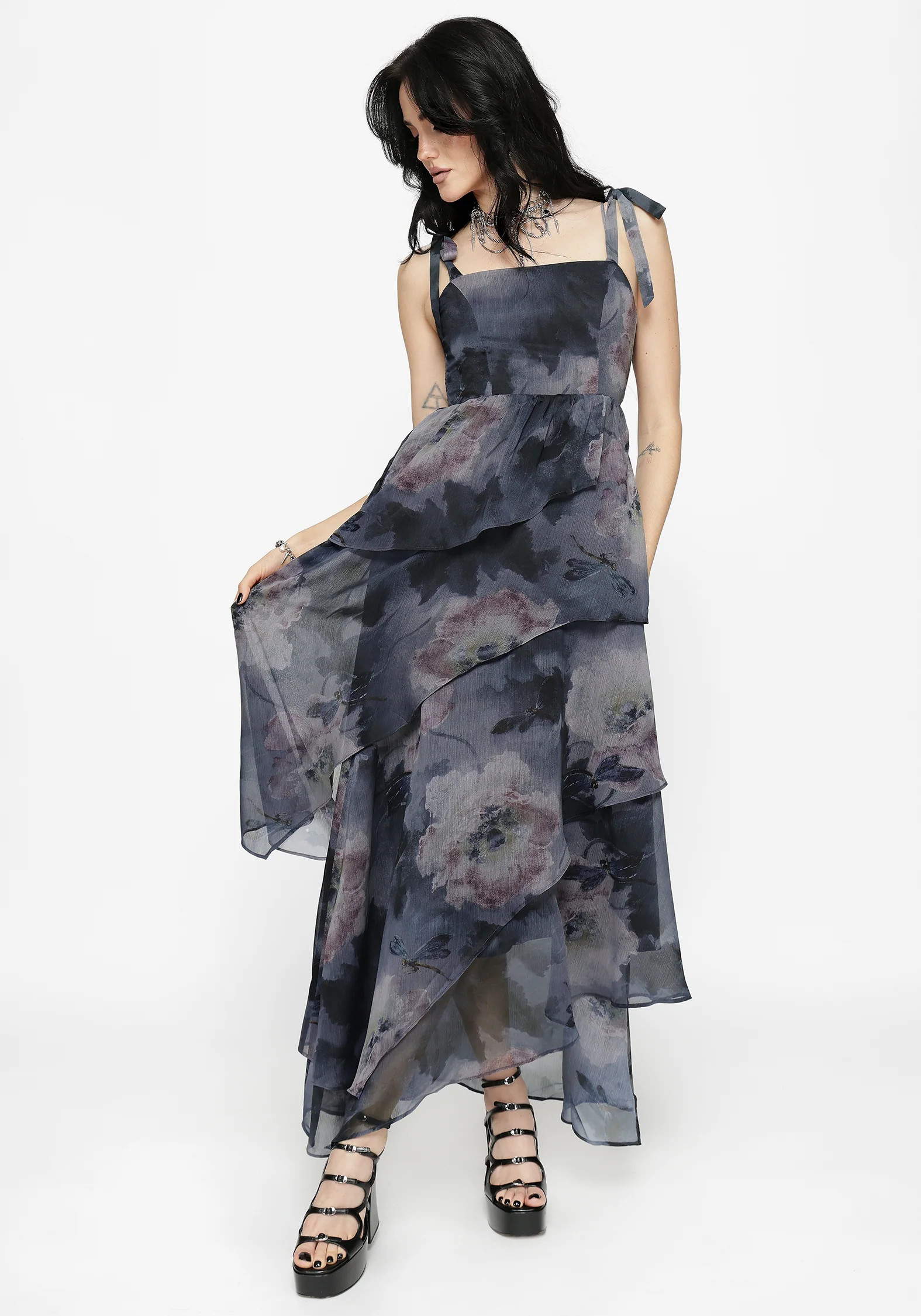Ophelie Chiffon Tiered Maxi Dress - Image 6