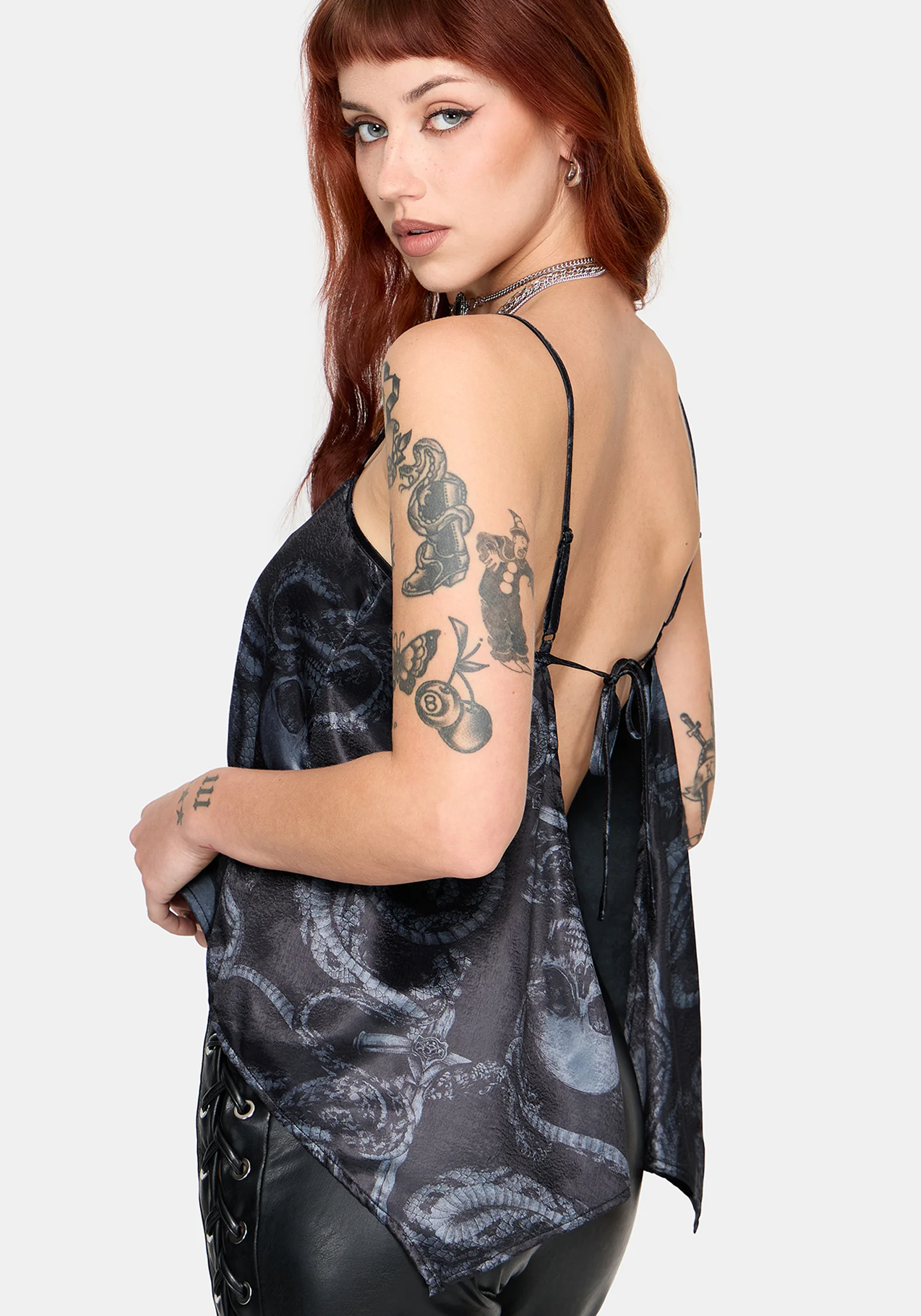Ophion Print Backless Hanky Hem Cami - Image 2