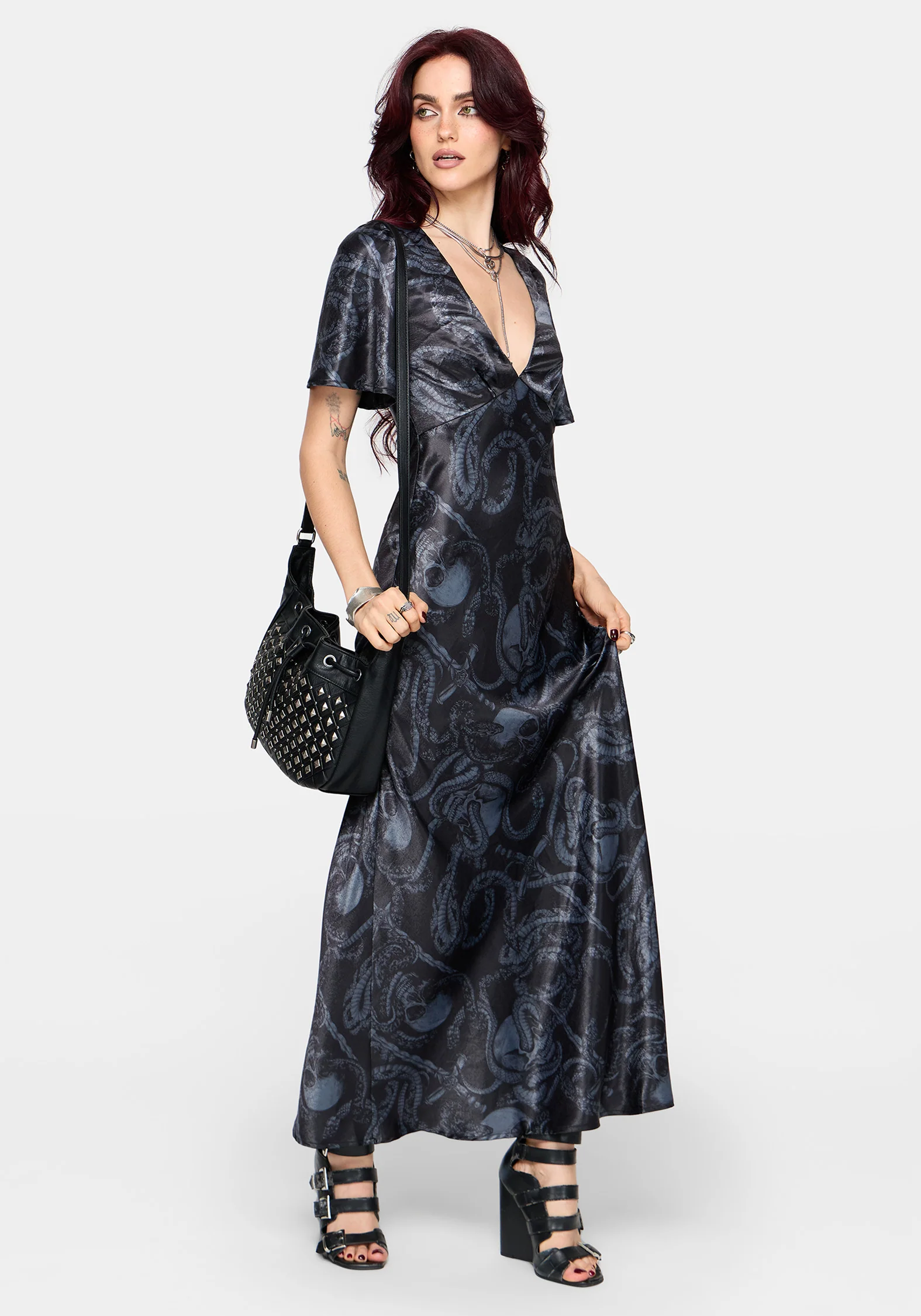 Ophion Print Satin Maxi Dress - Image 7