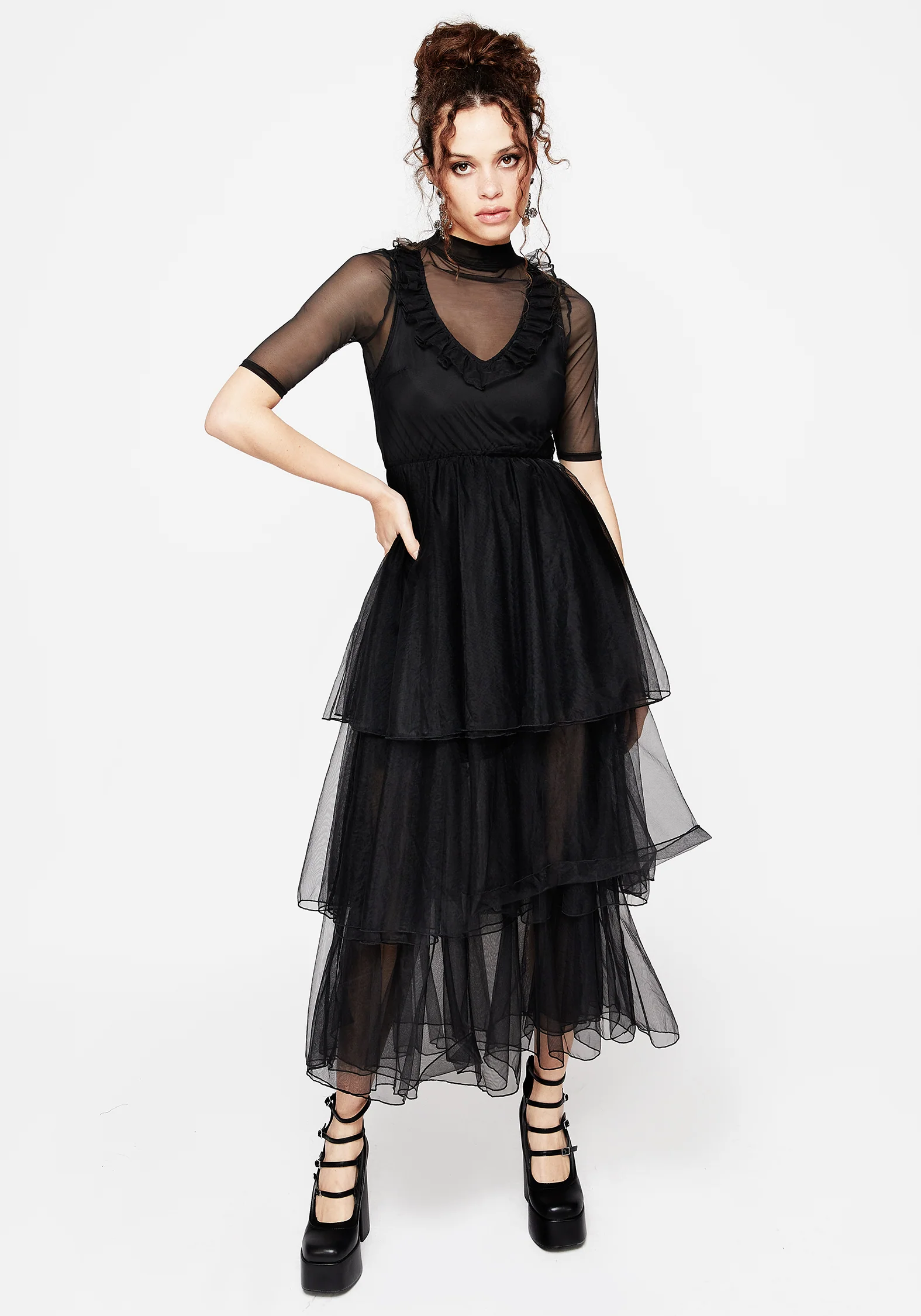 Opus Layered Tulle Apron Maxi Dress - Image 5
