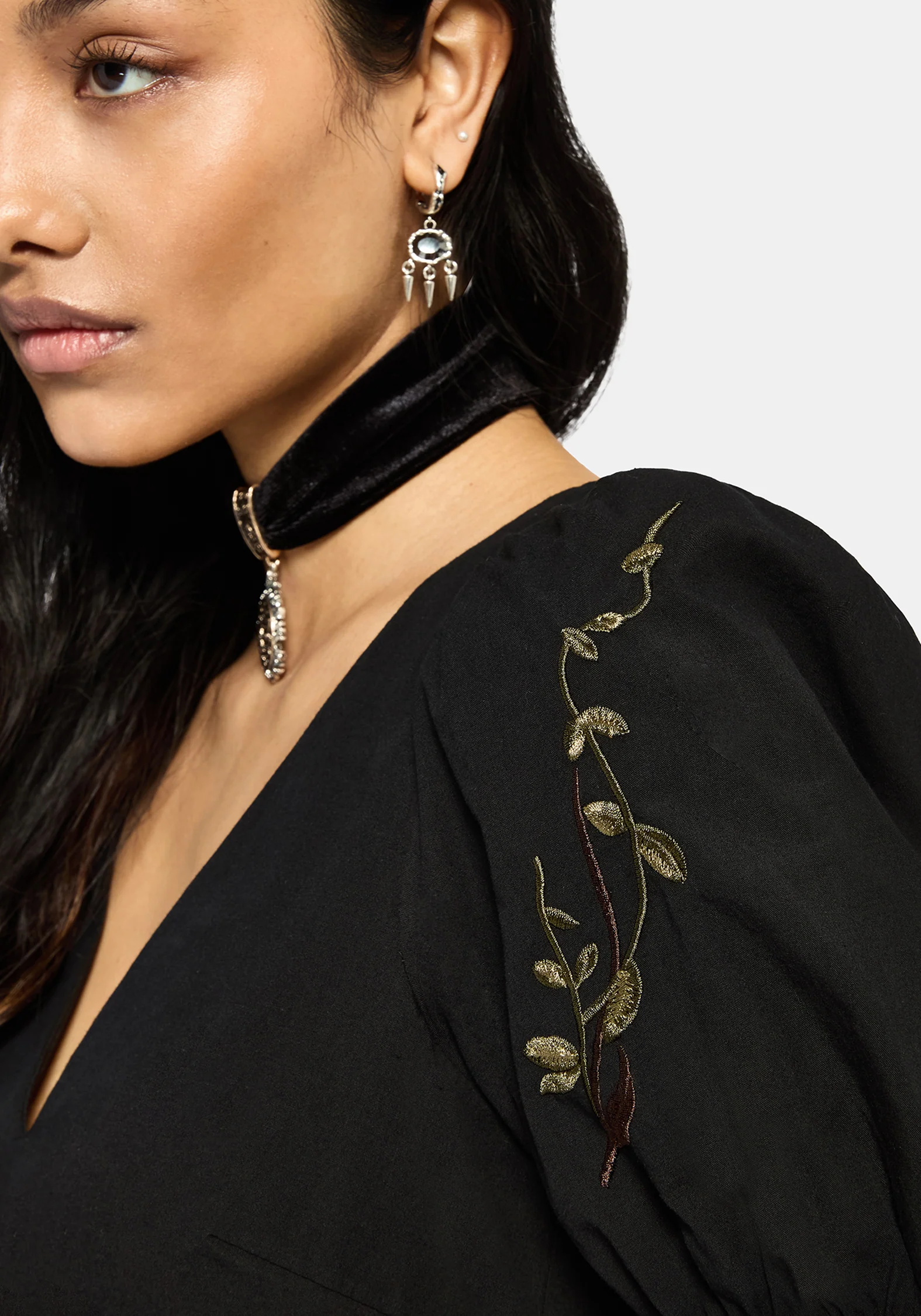 Orena Bat Embroidered Mini Dress - Image 5