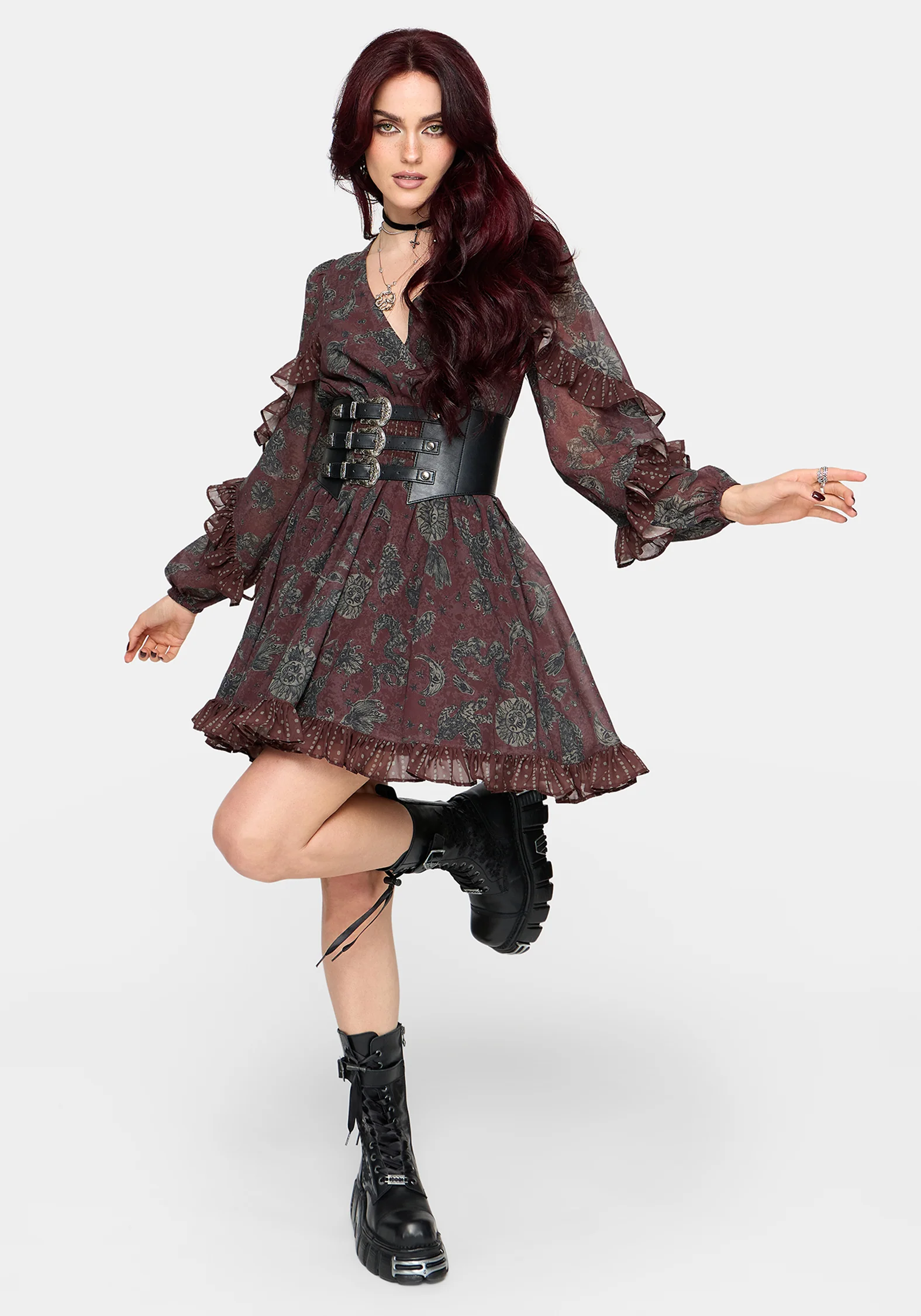 Pact Paisley Frill Sleeve Mini Dress - Image 2