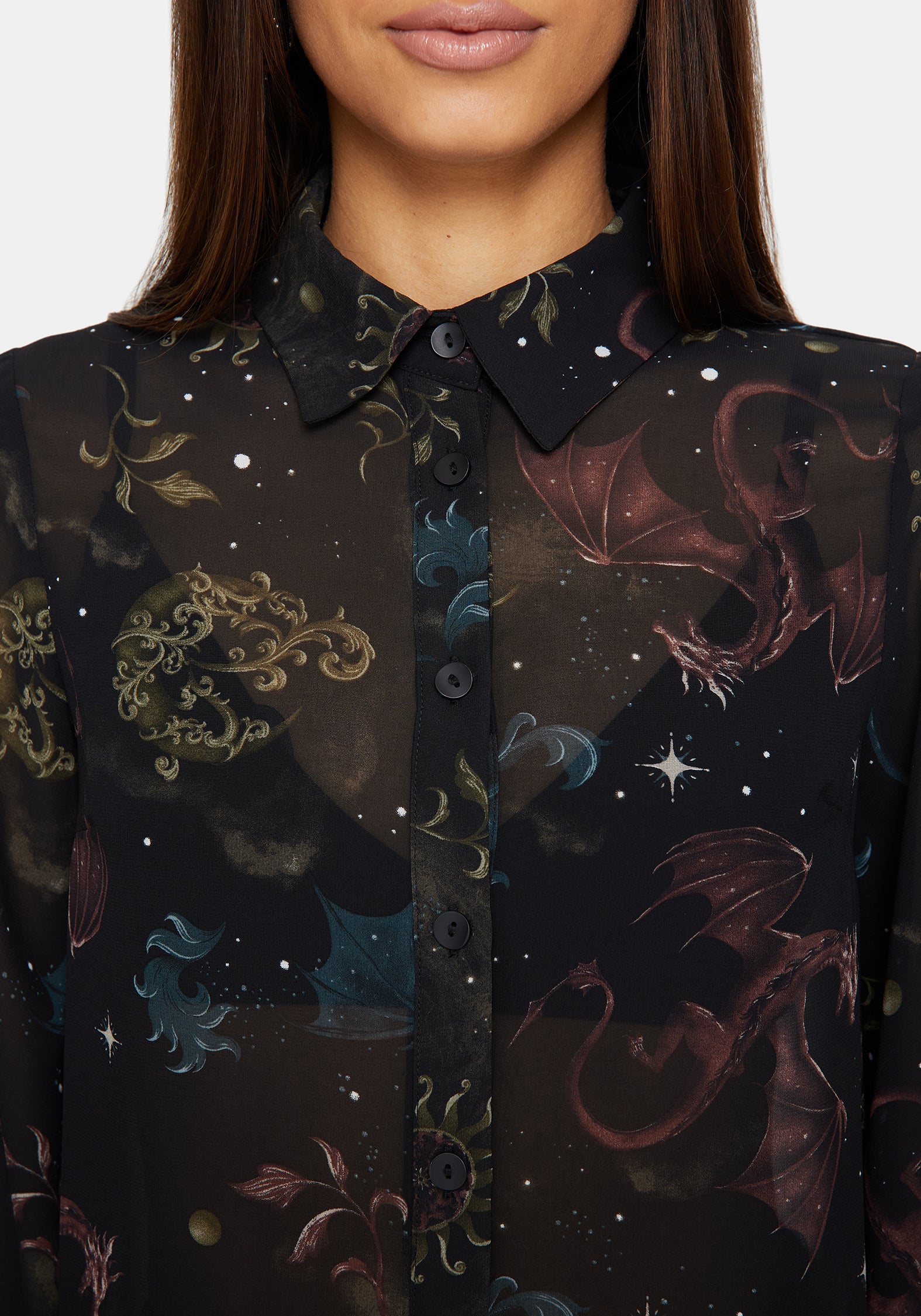 Phoenix Dragon Chiffon Blouse - Image 2