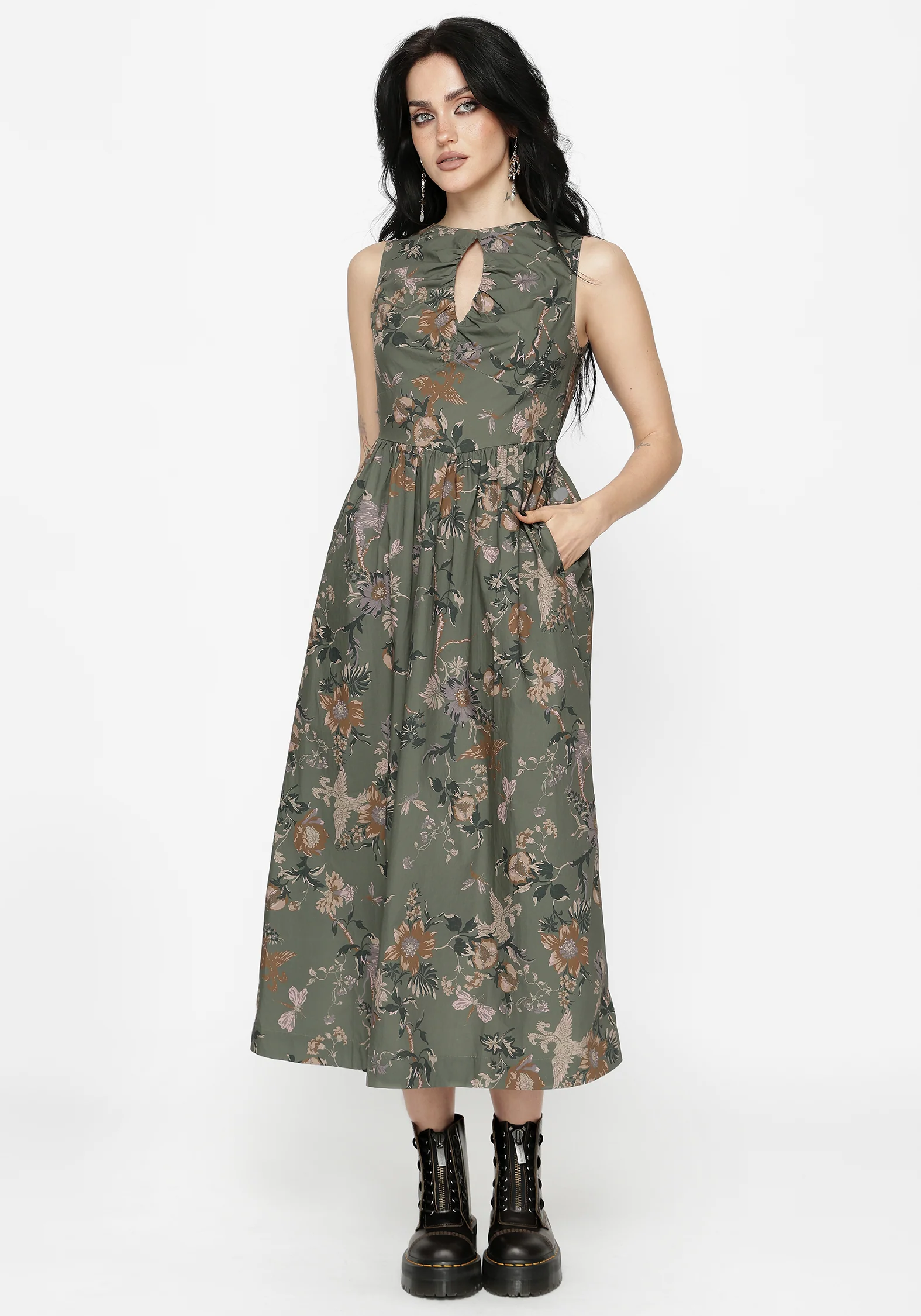 Poison Eden Print Cut Out Midi Dress - Image 4