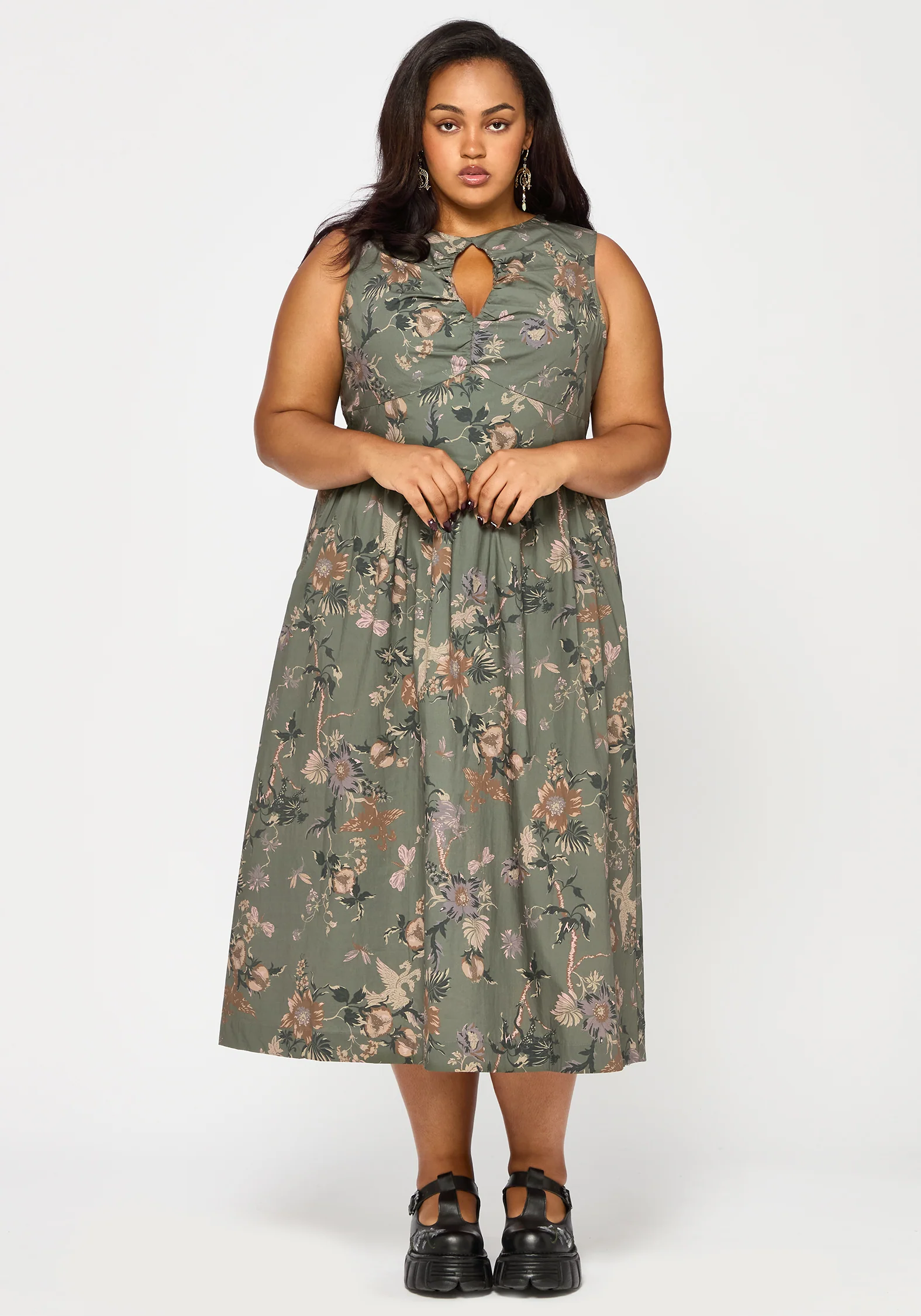 Poison Eden Print Cut Out Midi Dress - Image 7