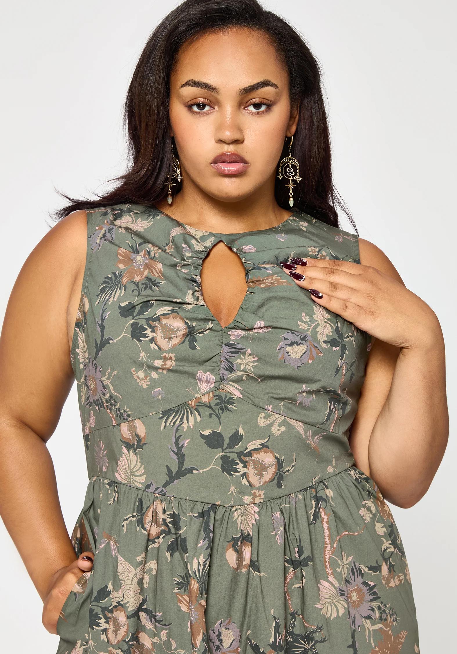 Poison Eden Print Cut Out Midi Dress - Image 8