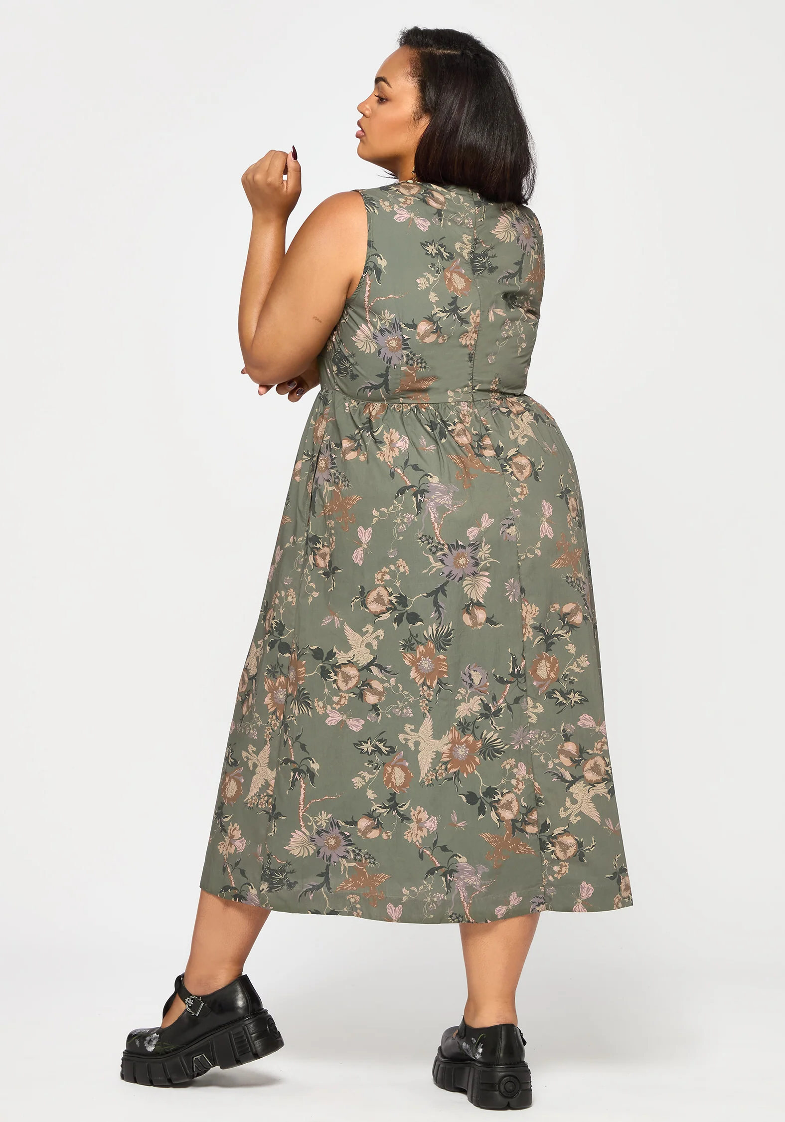 Poison Eden Print Cut Out Midi Dress - Image 9