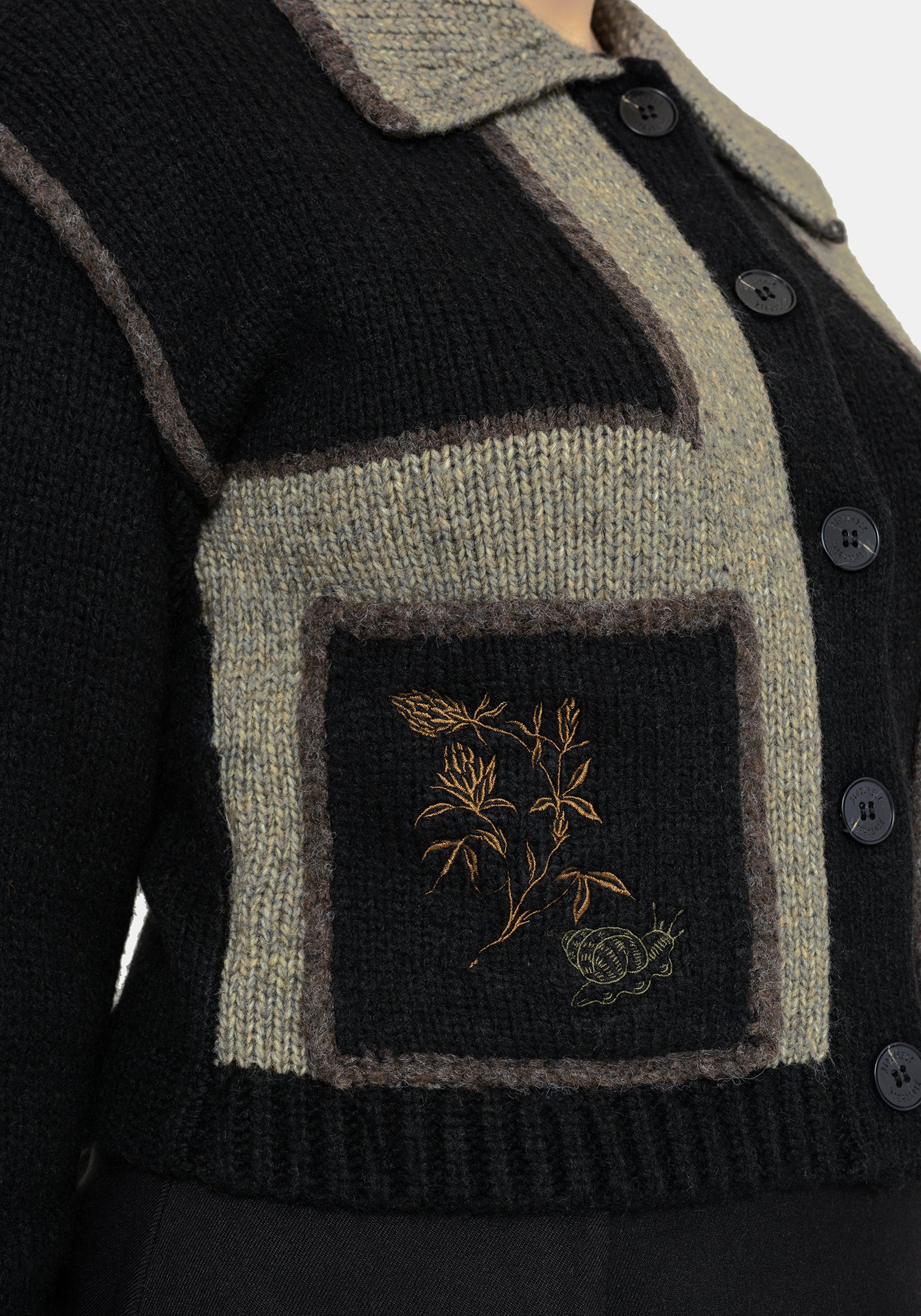 Polly Collared Patch Embroidered Knit Cardigan - Image 2