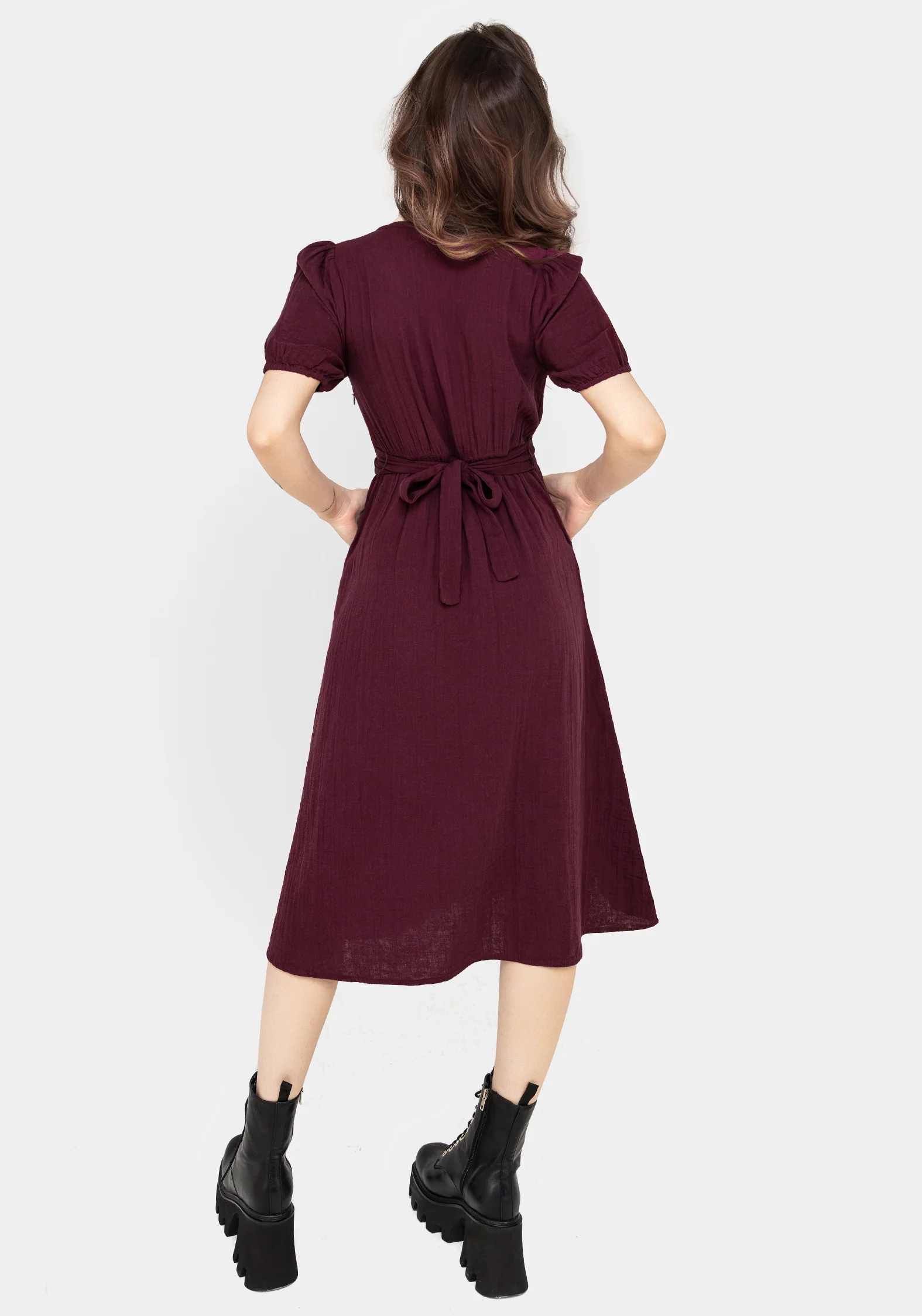 Poultice Embroidered Cotton Midi Dress - Image 3