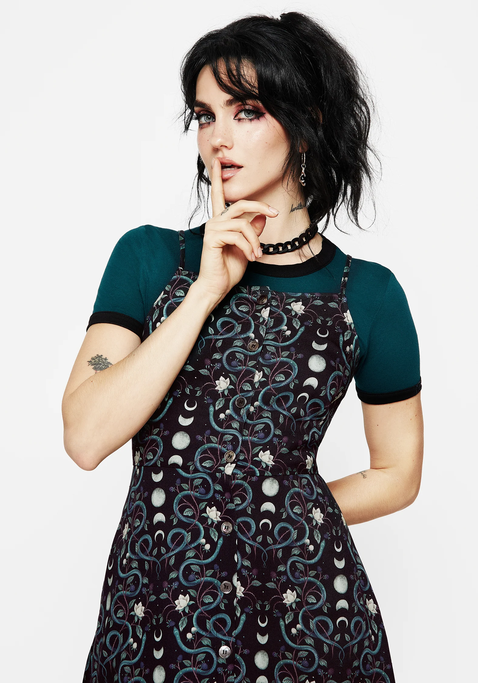 Pythia Button Up Mini Apron Dress - Image 6