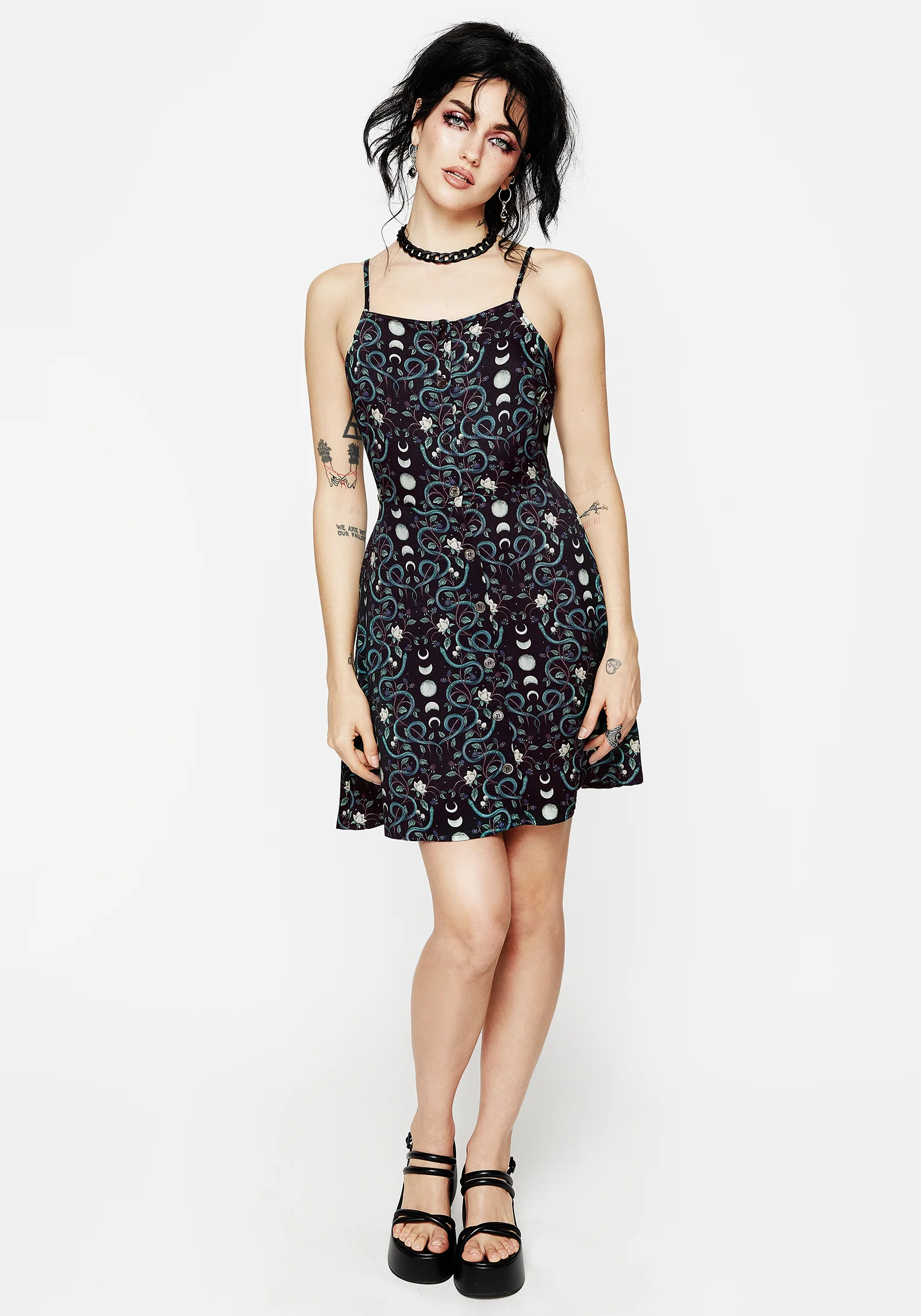 Pythia Button Up Mini Apron Dress - Image 7