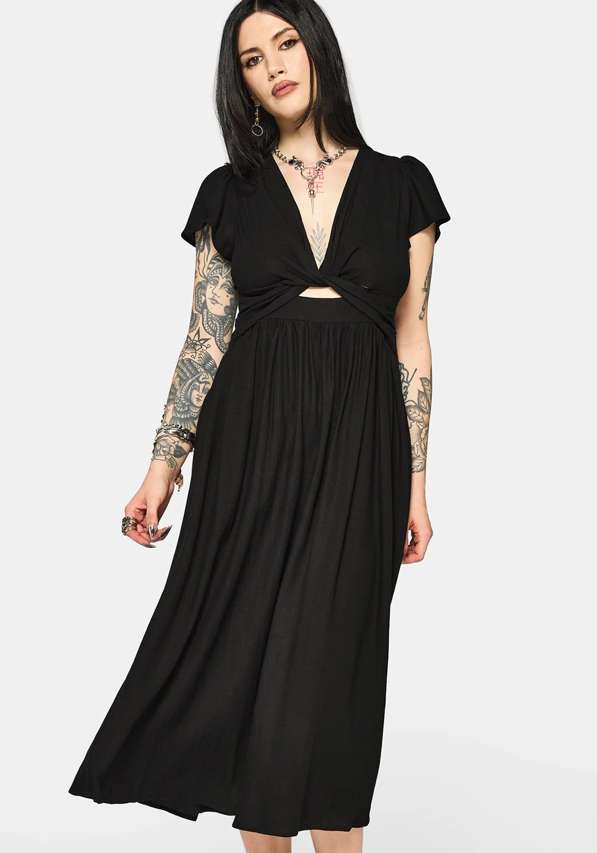 Ramone Twist Front Midi Dress - Image 4
