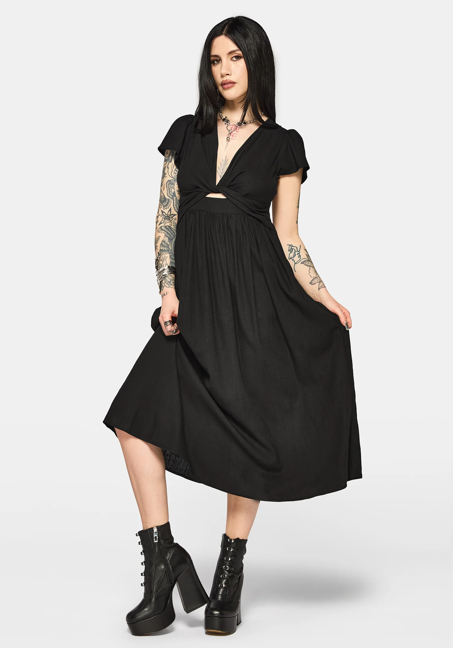 Ramone Twist Front Midi Dress - Image 7
