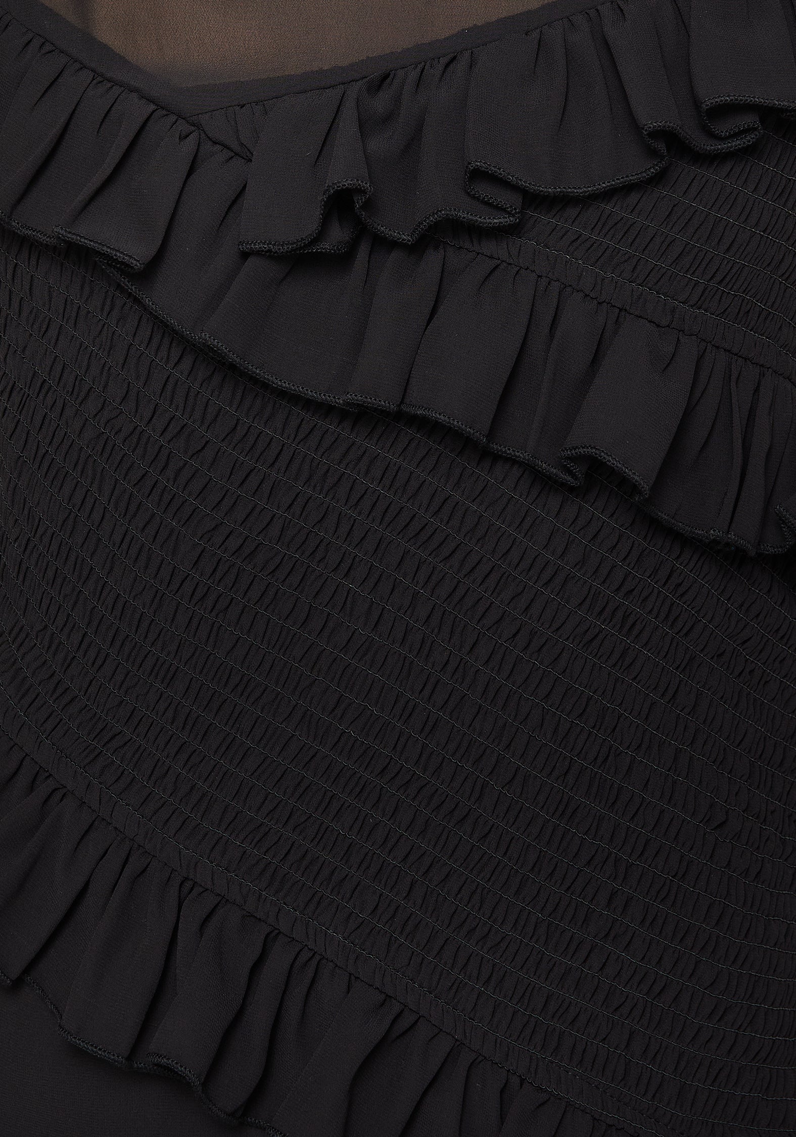 Reflections Black Frill Detail Sleeveless Maxi Dress - Image 2
