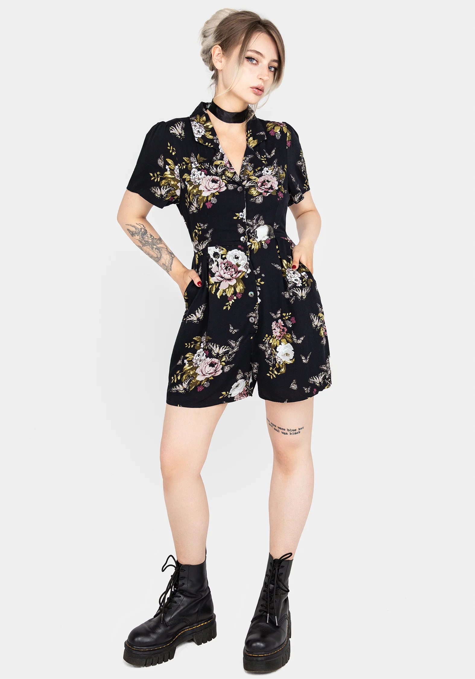 Revival Floral Button Up Playsuit - Image 6