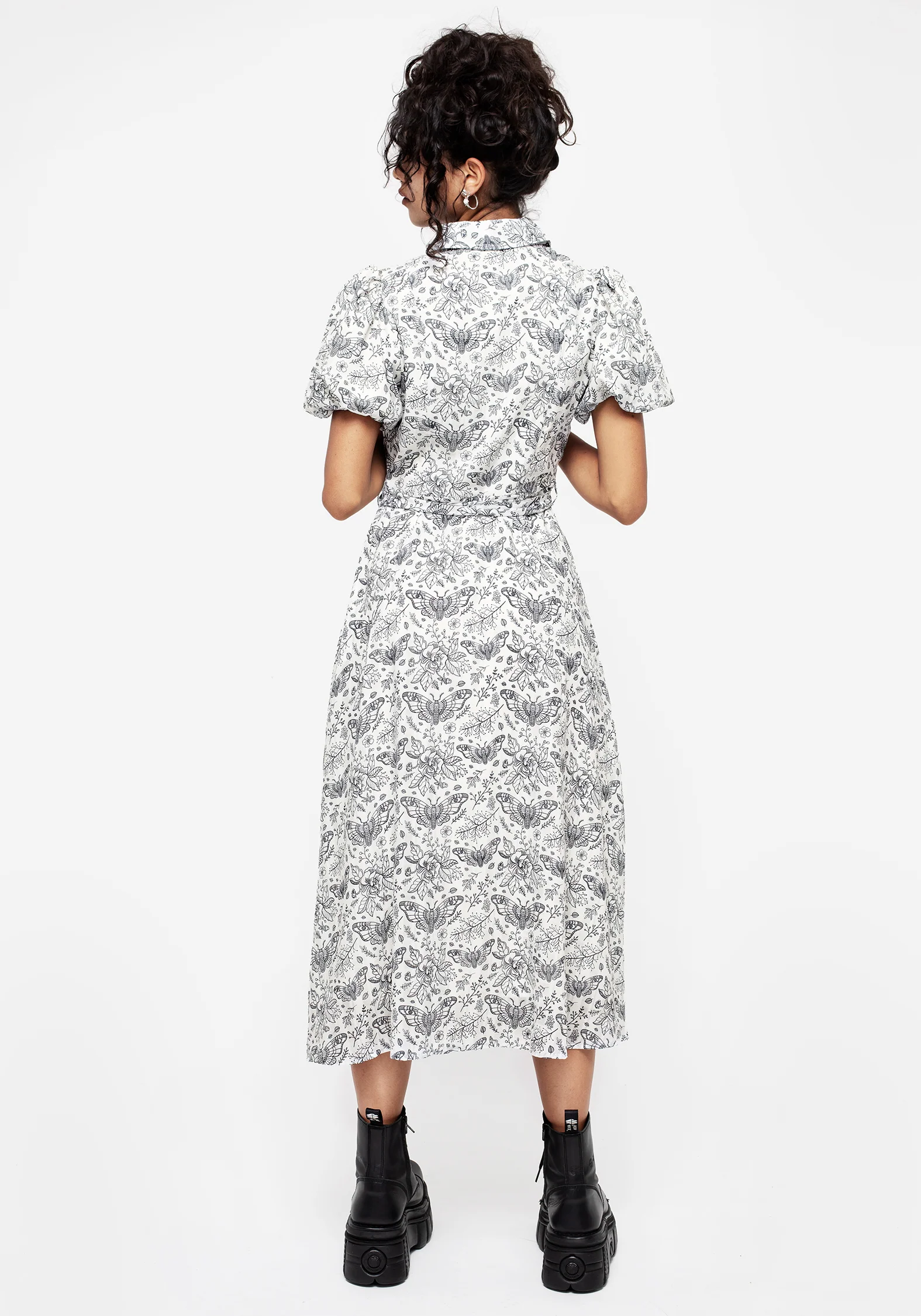 Rosamoth Chiffon Midi Shirt Dress - White - Image 3