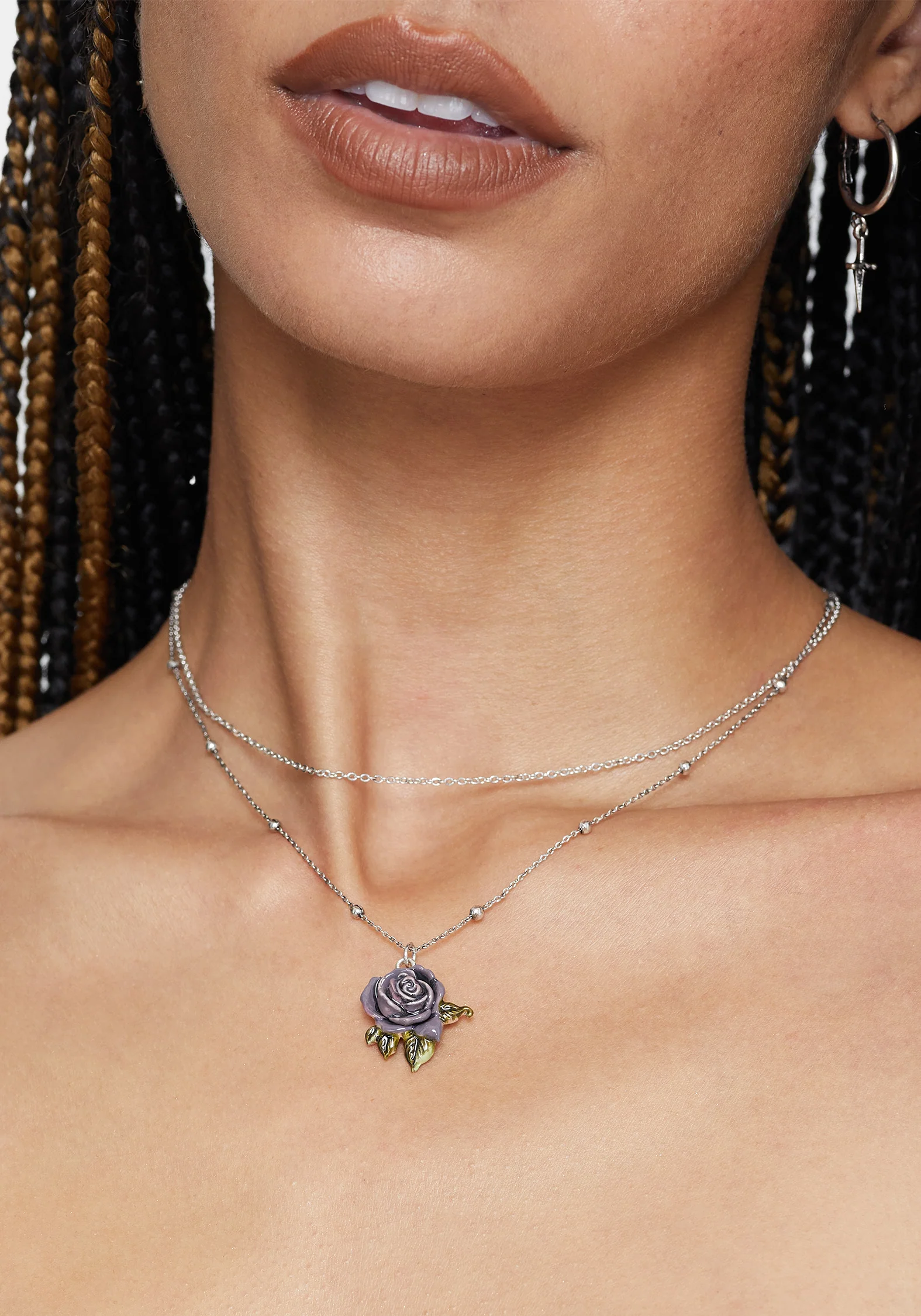 Rosea Rose Charm Necklace