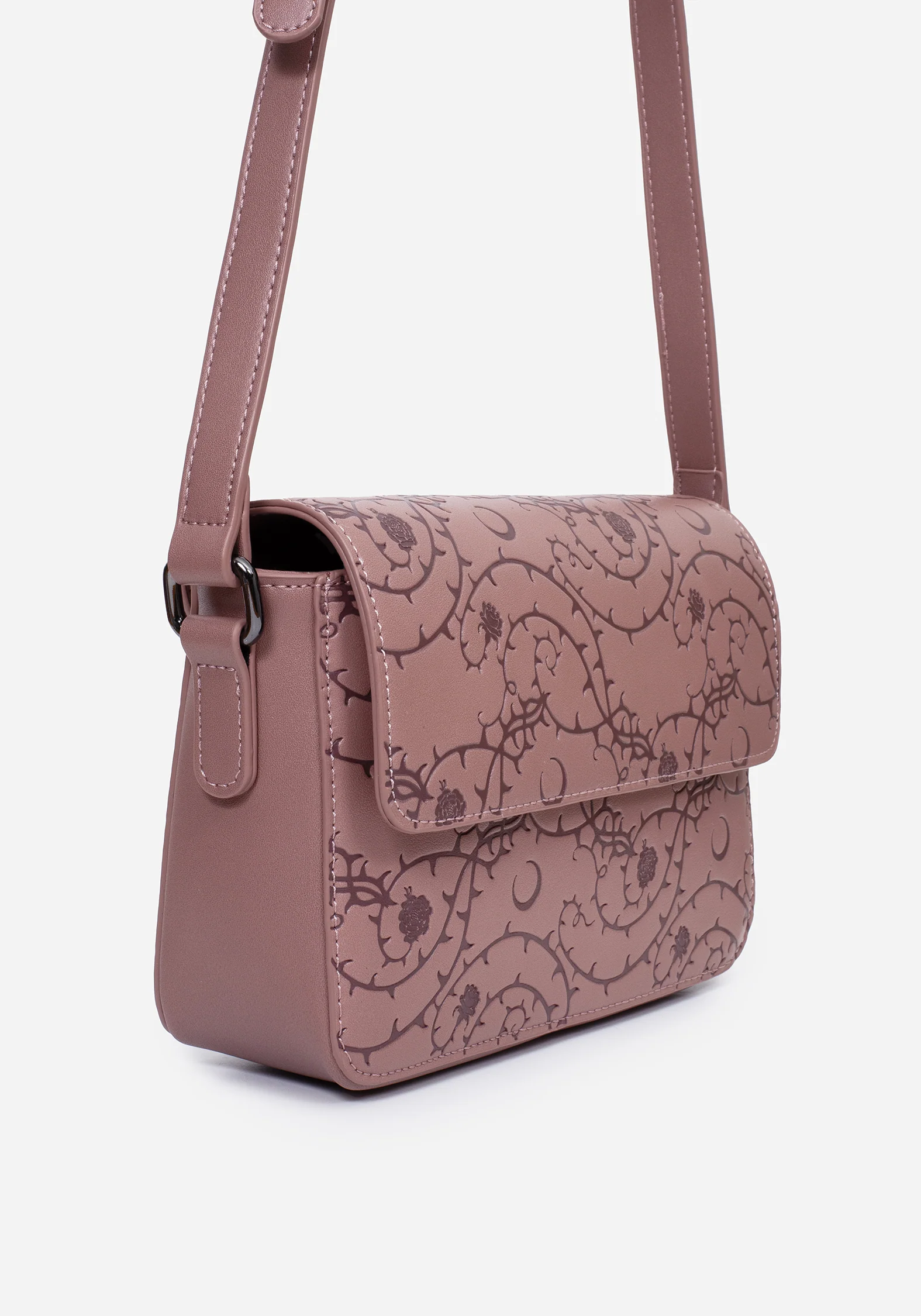 Rosethorn Floral Debossed Crossbody Bag - Image 6