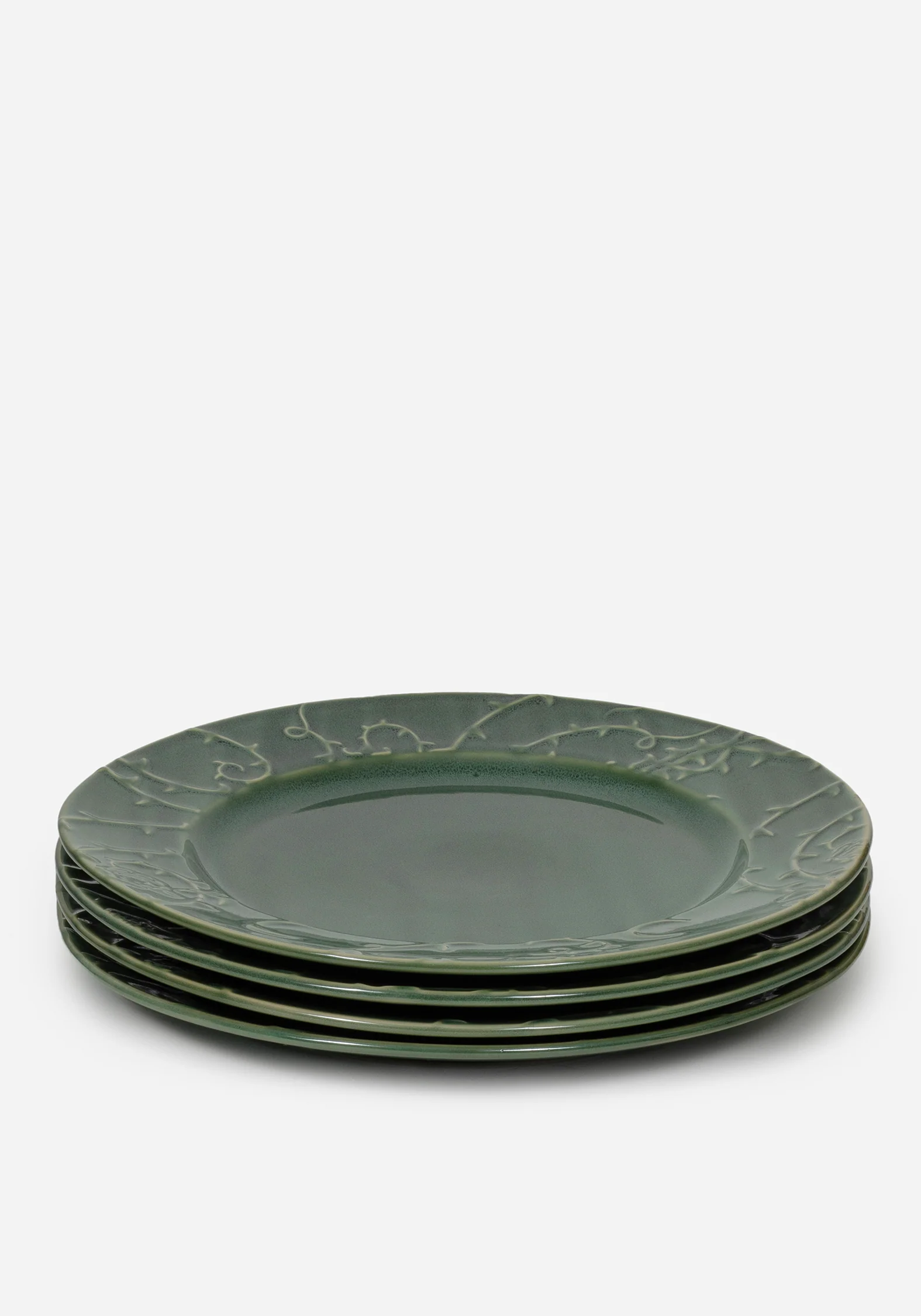 Rosethorn Floral Embossed Dinner Plate (4 Piece Set)