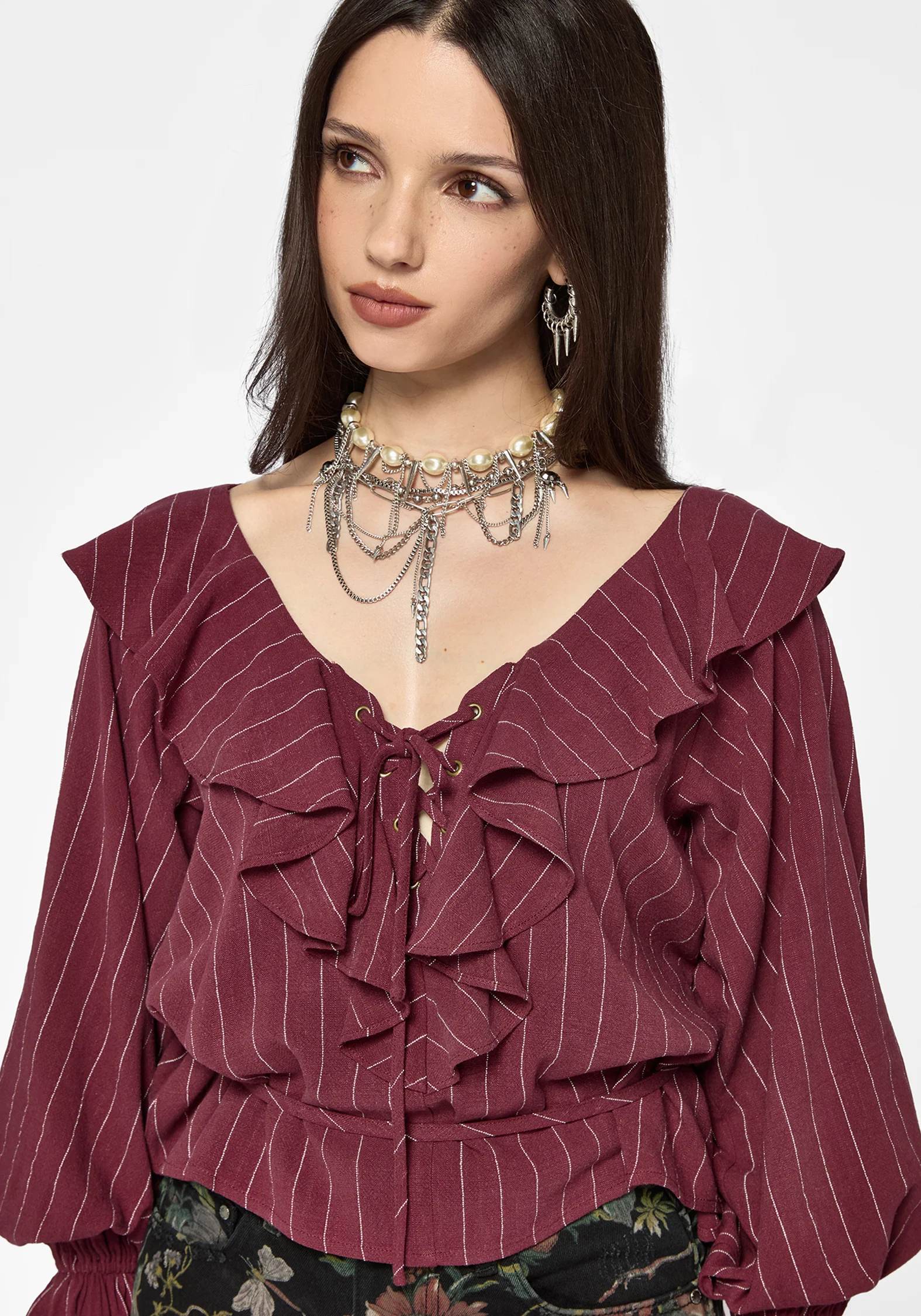 Rue Stripe Voile Pirate Blouse - Image 2