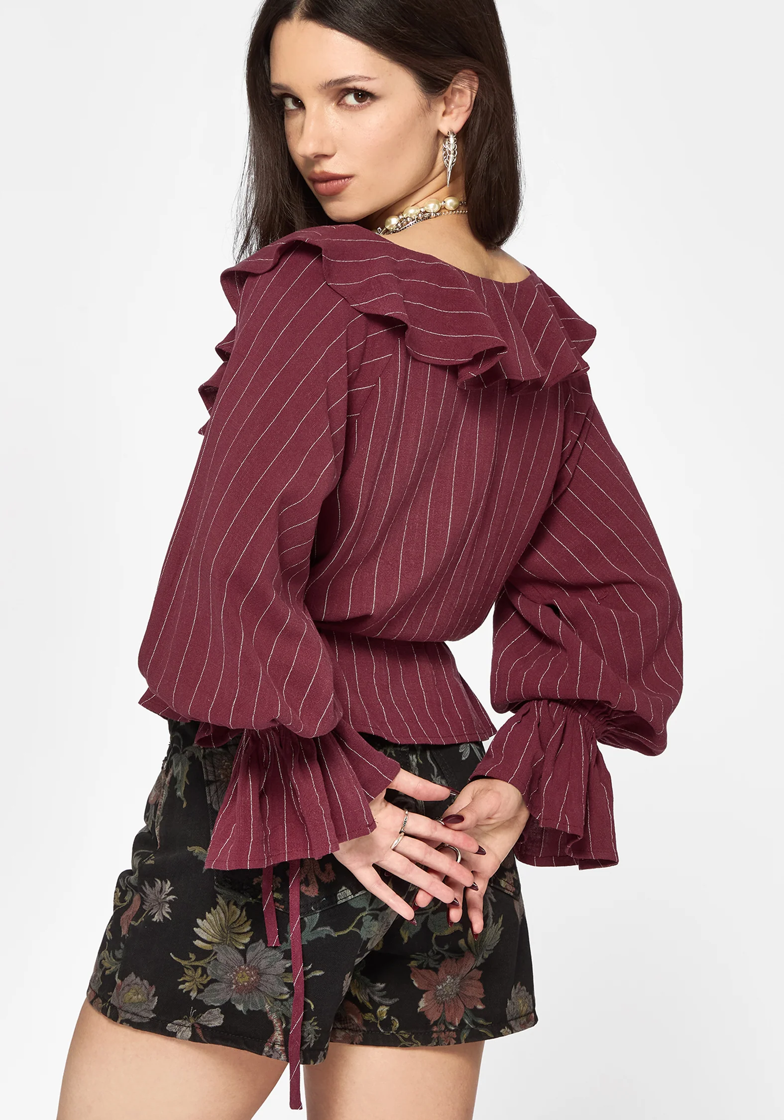 Rue Stripe Voile Pirate Blouse - Image 3