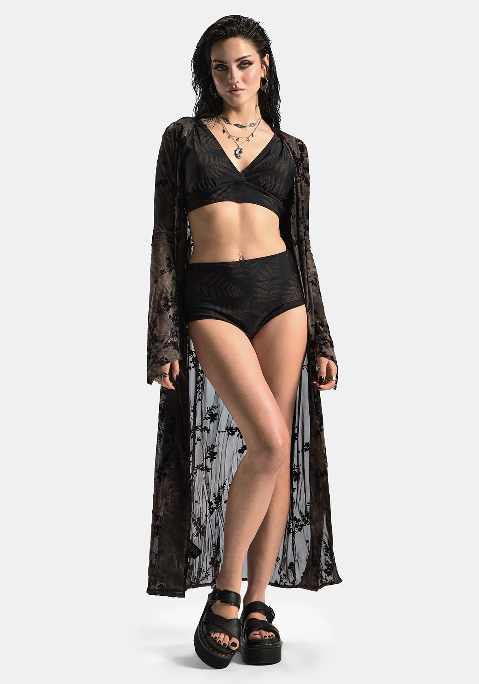 Ruin Fern Printed Bikini Short - Brown - Image 5