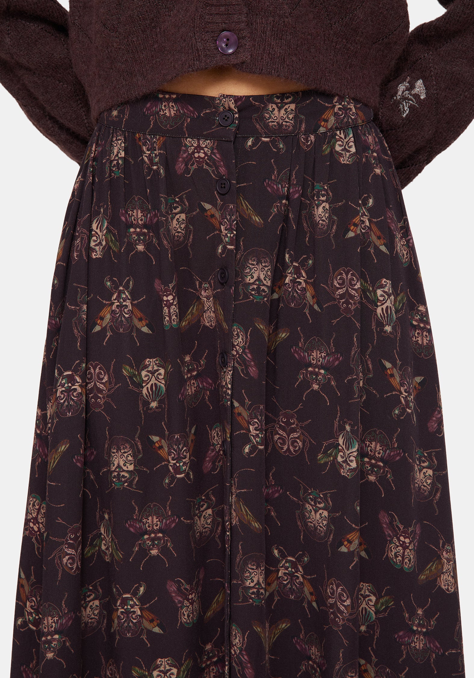 Scorn Bug Printed Midi Skirt - Image 2