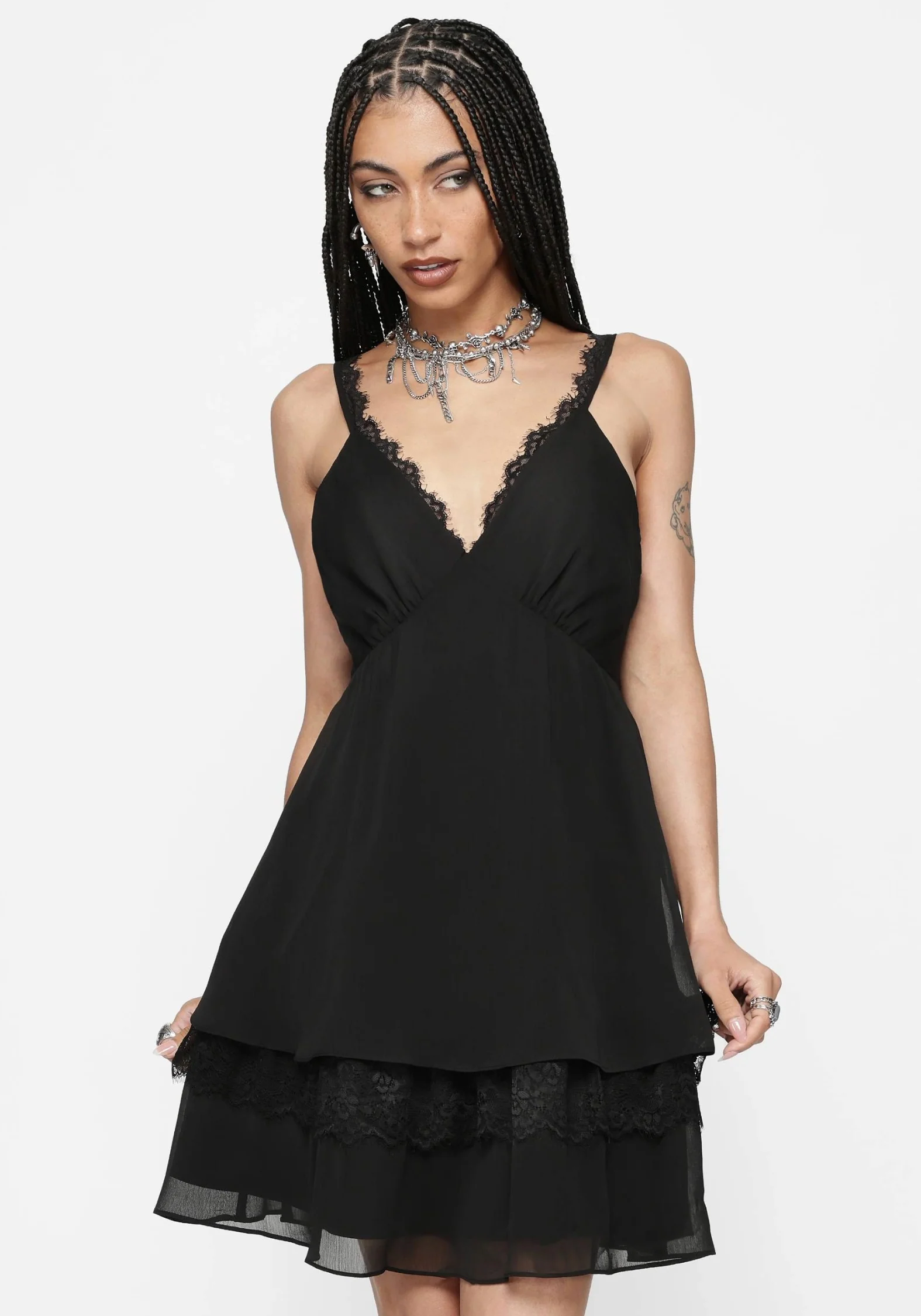 Selyth Lace Tiered Mini Dress - Image 7