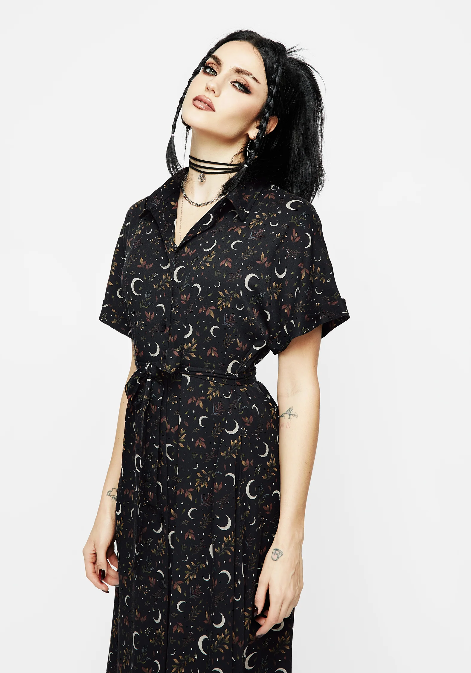 Sickle Moon Midi Shirt Dress - Image 5