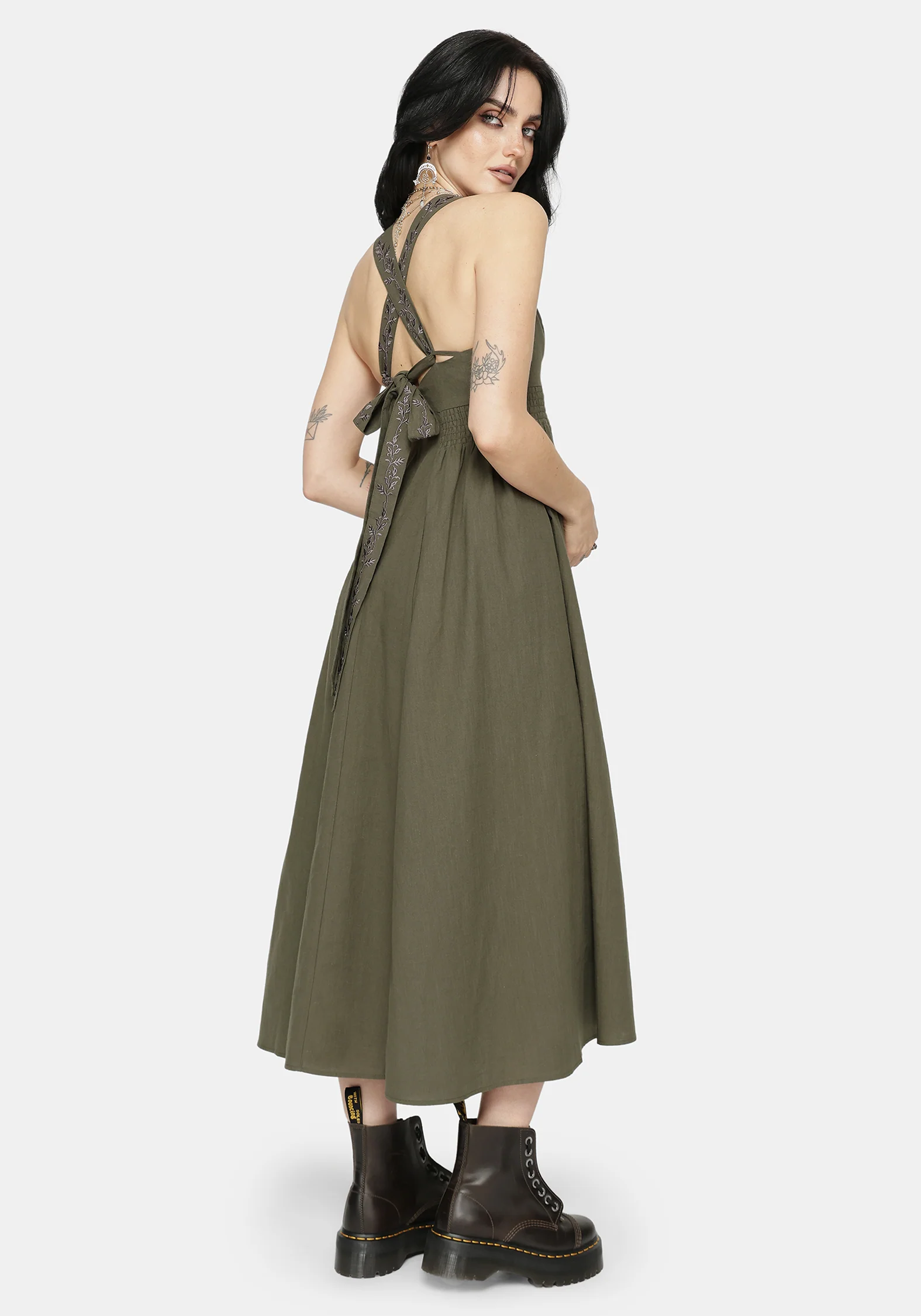 Siora Folklore Embroidered Midi Dress - Image 3