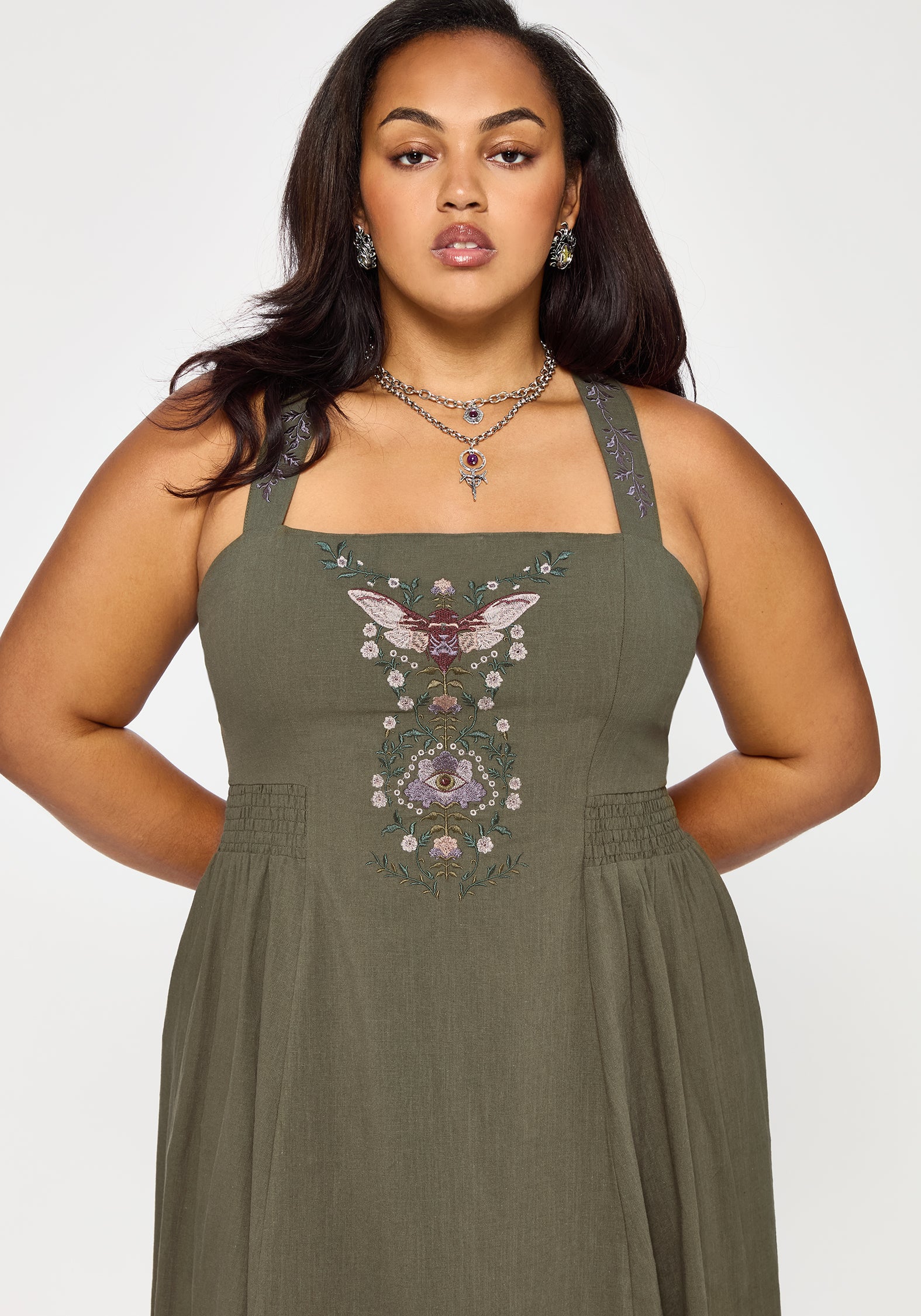 Siora Folklore Embroidered Midi Dress - Image 8