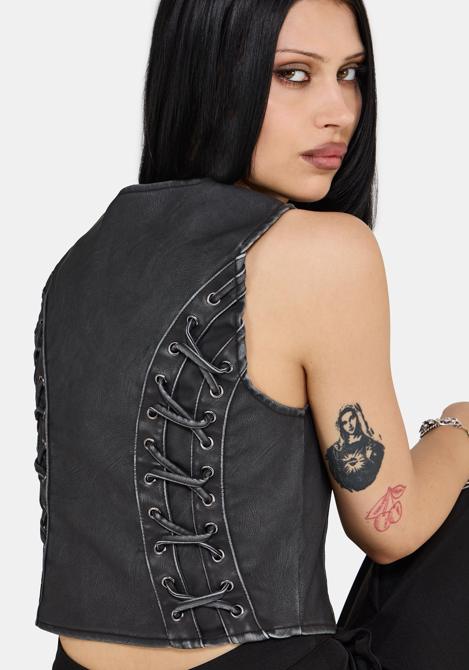 Sirrha PU Serpent Embroidered Waistcoat - Image 6
