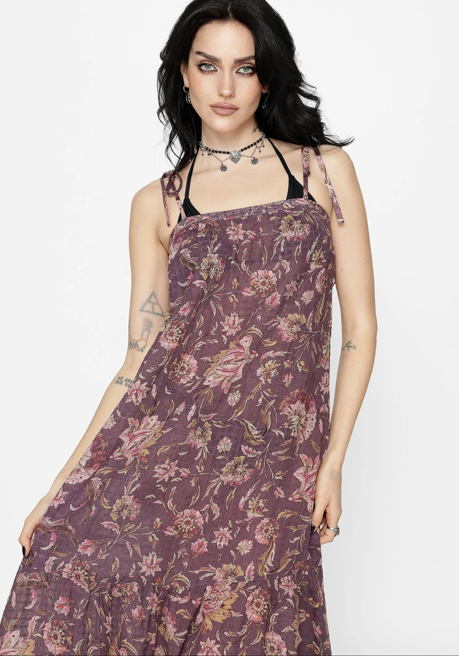 Skye Print Tiered High Low Beach Midaxi Dress - Image 5