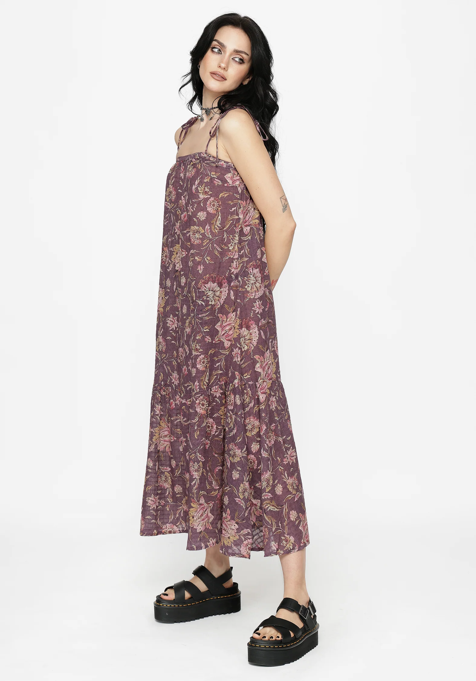 Skye Print Tiered High Low Beach Midaxi Dress - Image 6