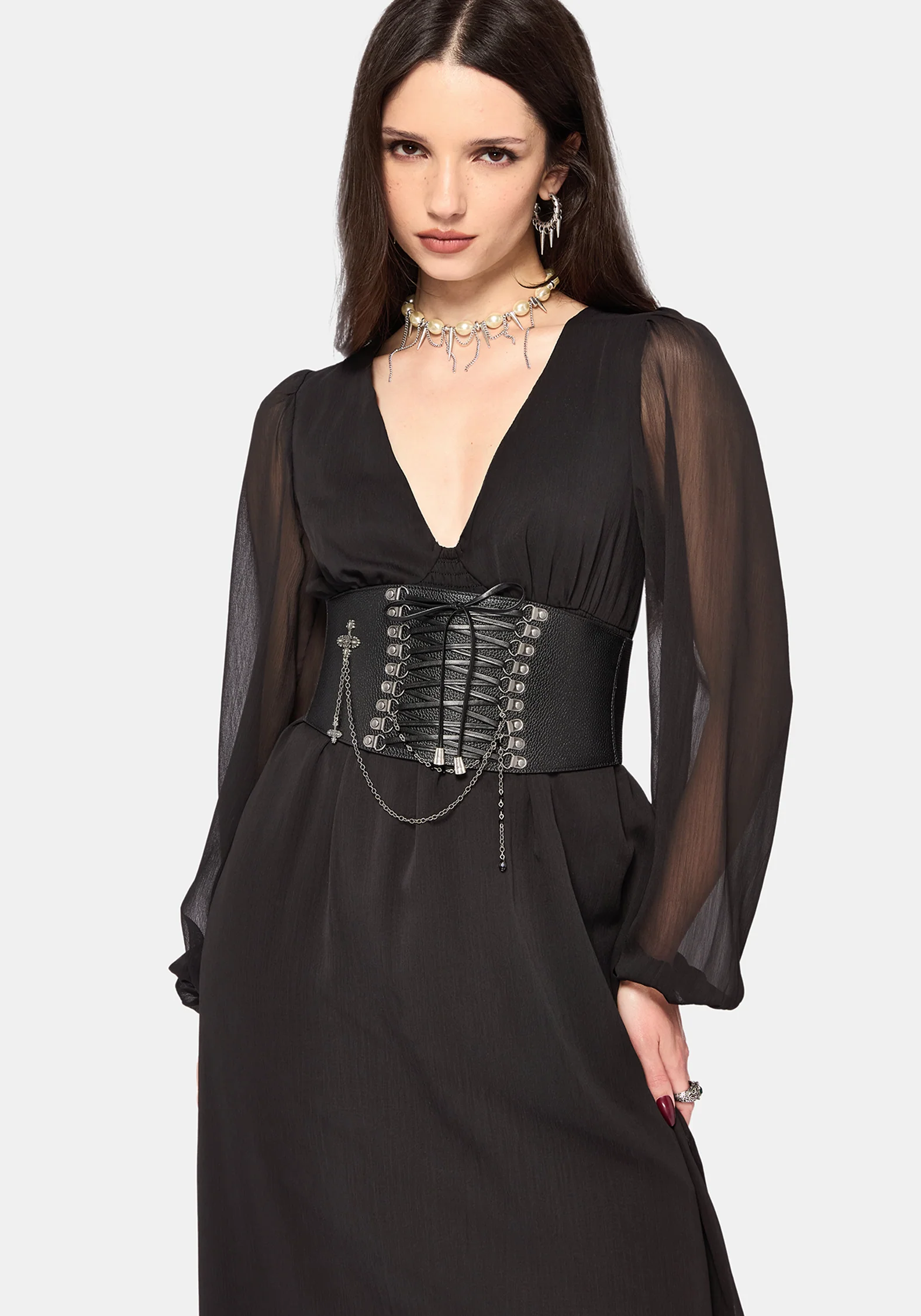 Sly Tiered Lace Trim Midaxi Dress - Image 5