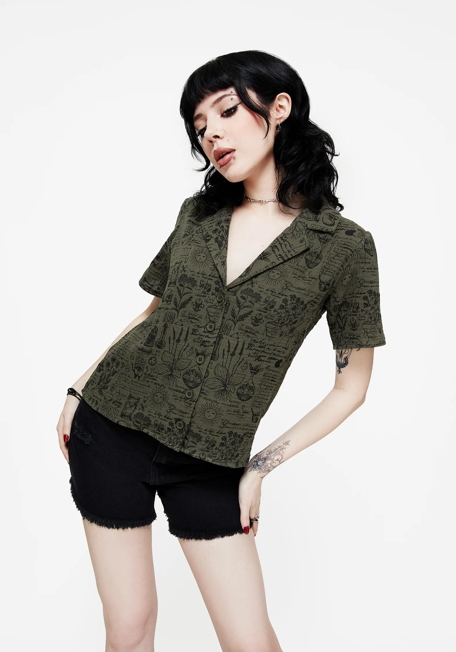 Taddea Cotton Relaxed Button Up Blouse - Image 6