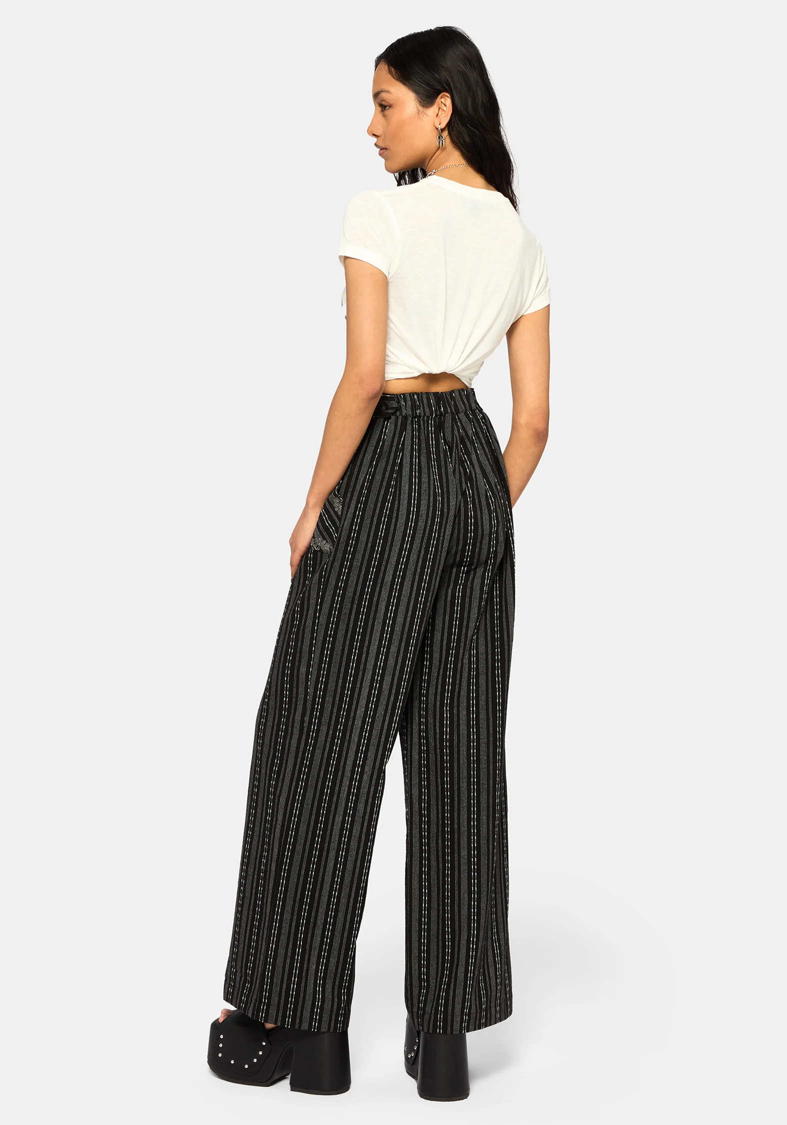Tate Stripe Wide Leg Trousers - Image 3