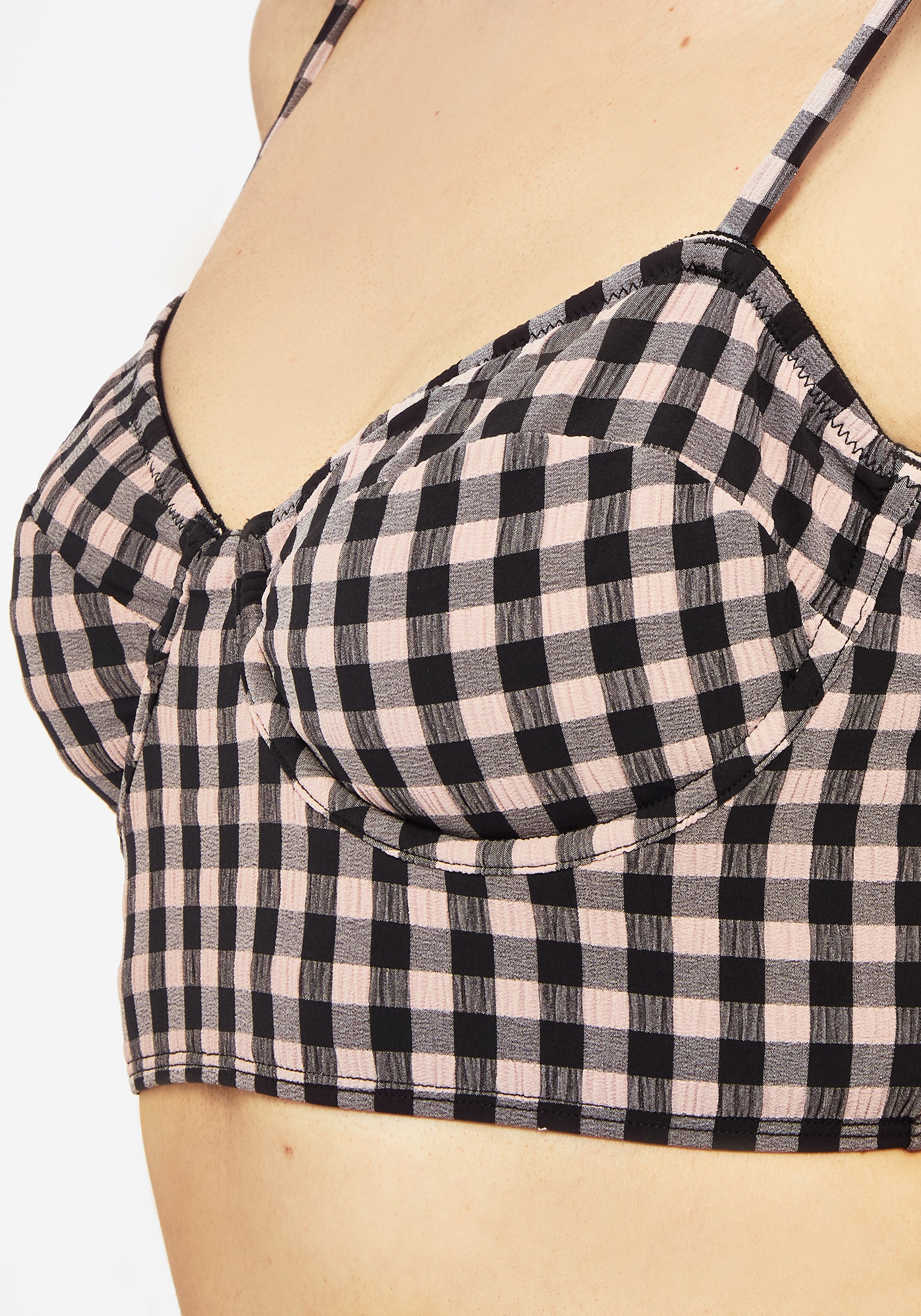 Terra Gingham Bikini Top - Pink - Image 2