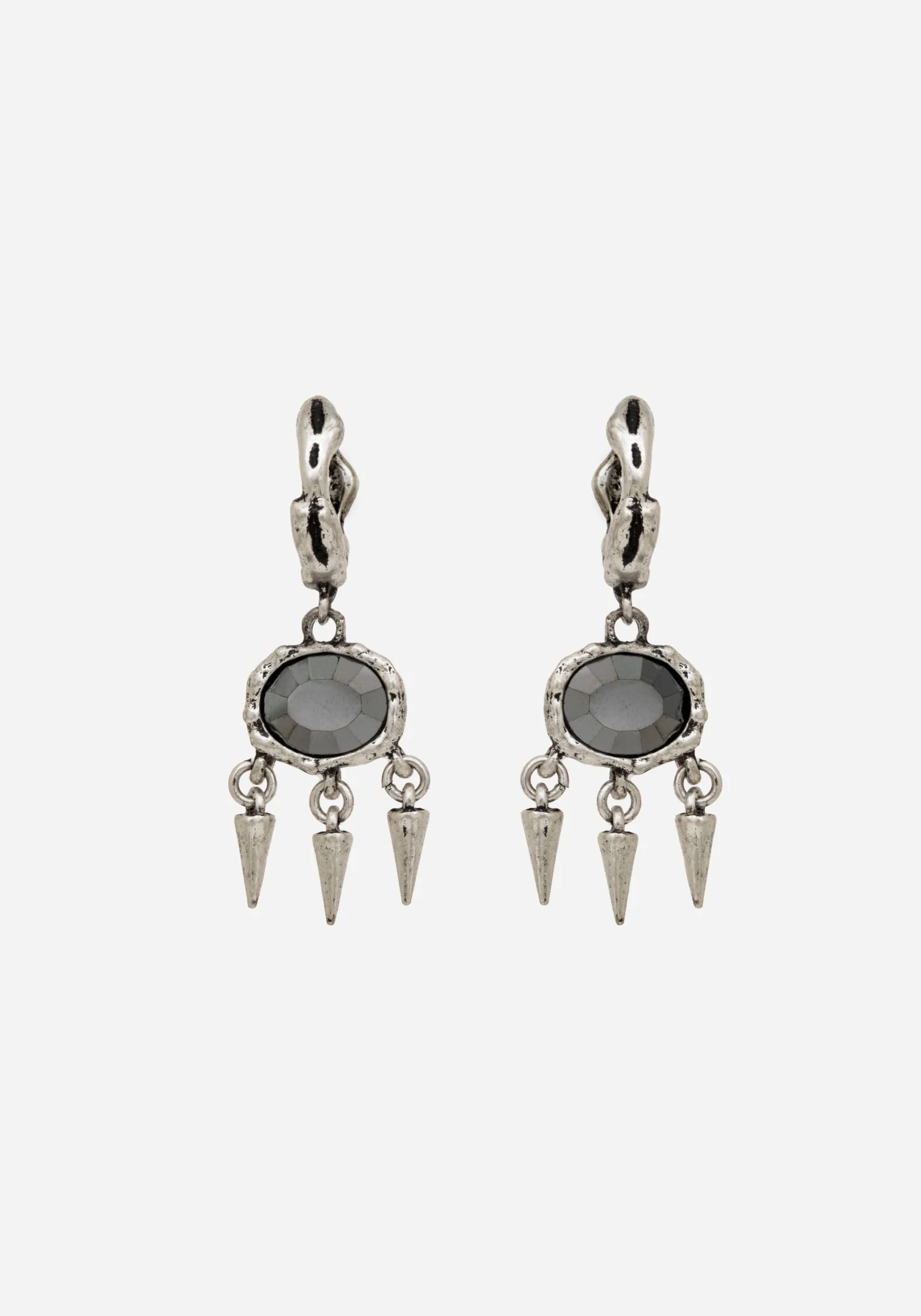 Threx Spike Drop Hoop Earrings