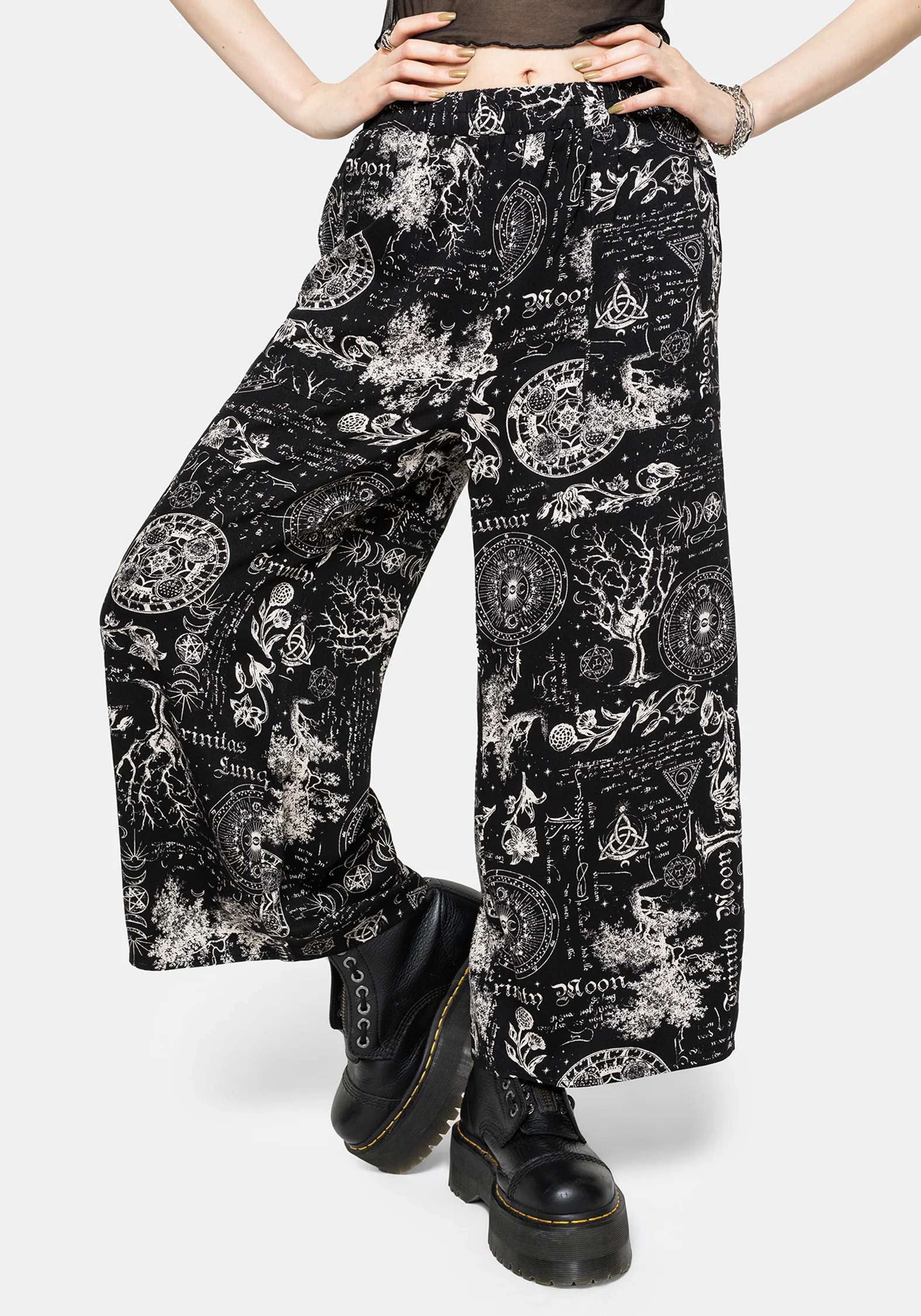 Trinity Moon Print Pull On Culotte