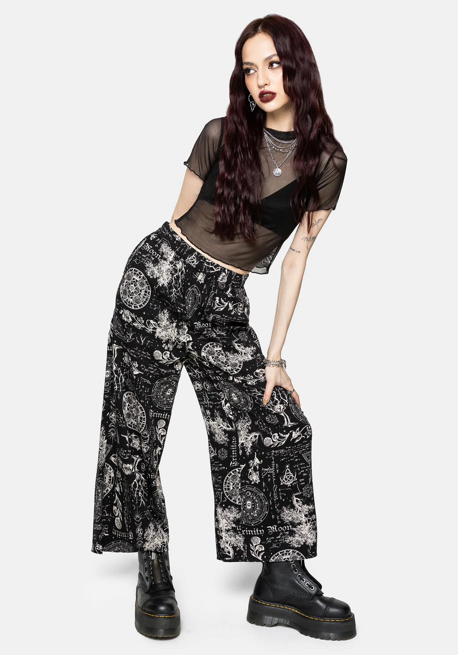 Trinity Moon Print Pull On Culotte - Image 2