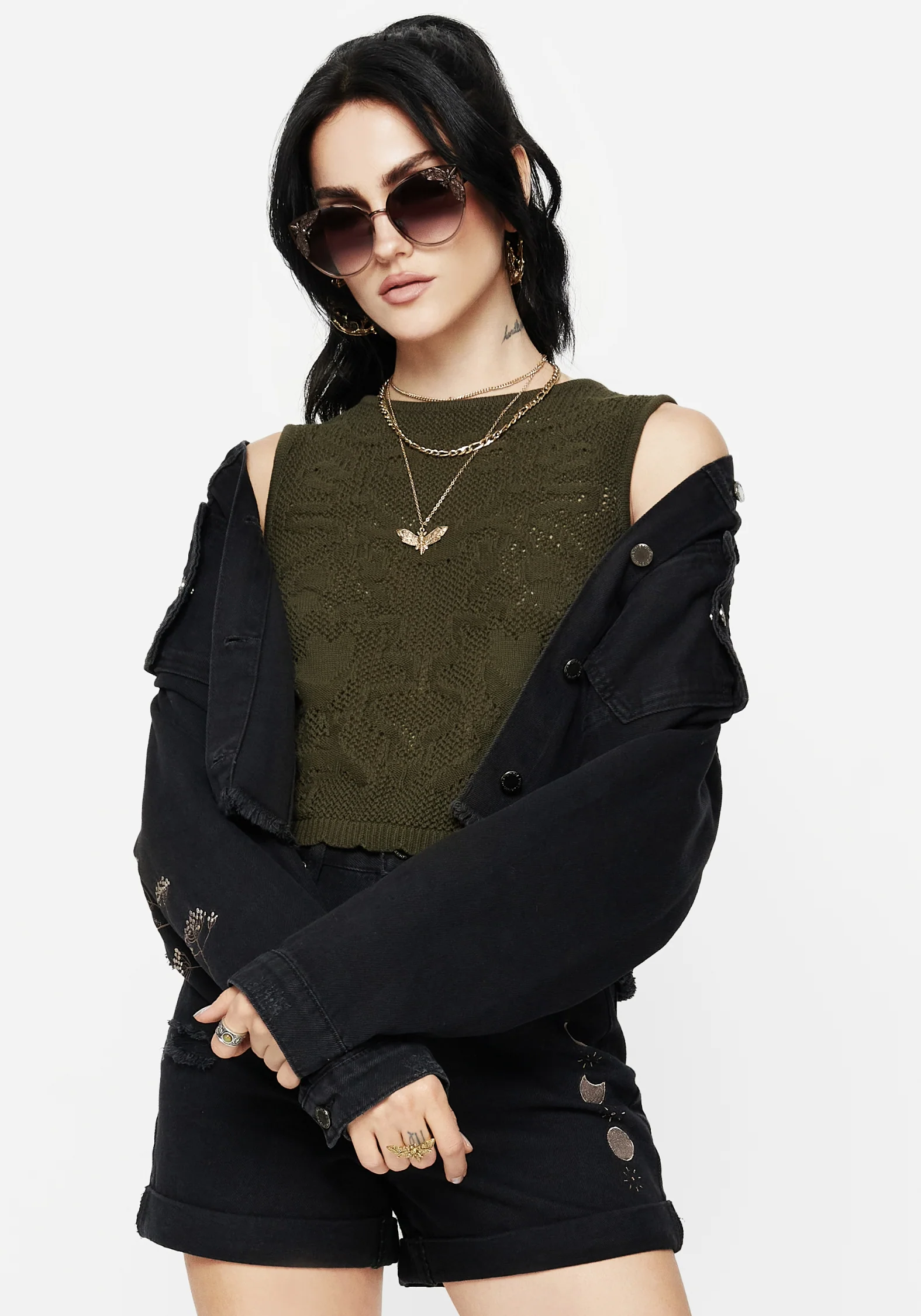 Tulip Jacquard Knit Crop Top - Image 7