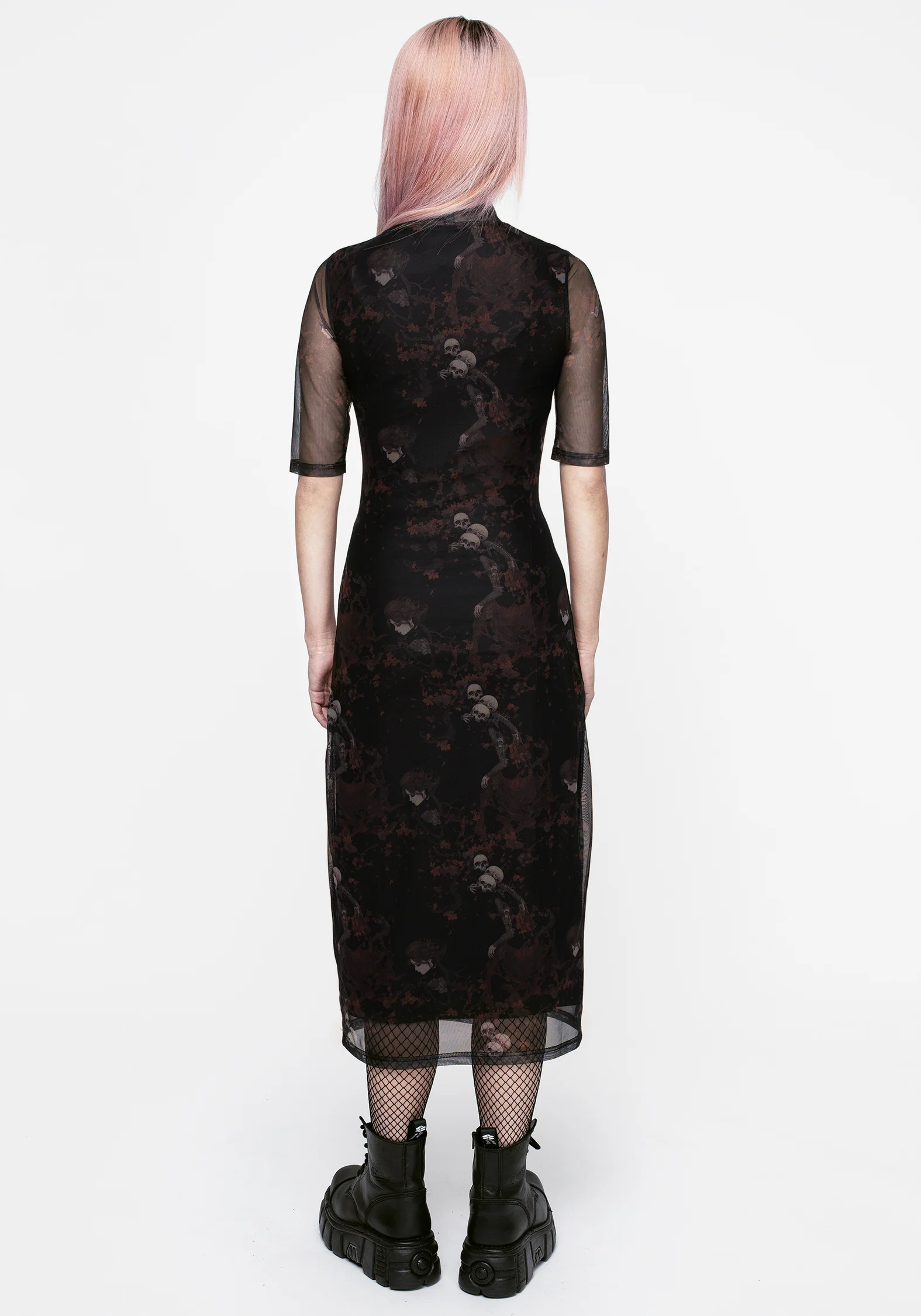 Underworld Printed Mesh Bodycon Midi Dress - Image 2