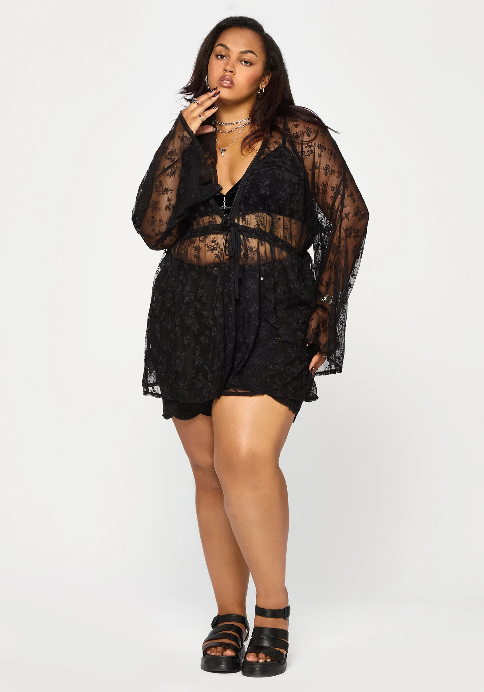 Velmira Lace Mini Beach Dress - Image 9