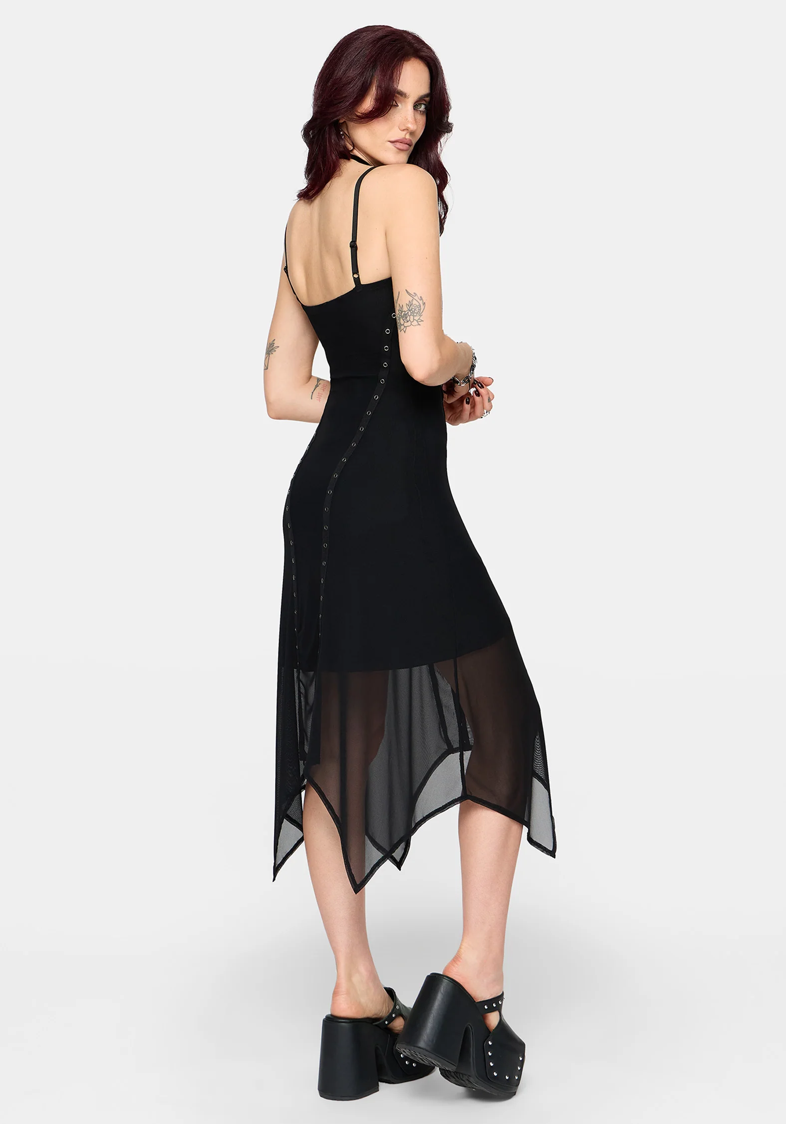 Virella Eyelet Detail Mesh Cami Midaxi Dress - Image 4